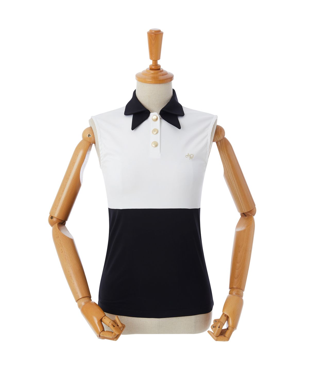 에이오더블유(AOW) BOWTIE SLEVELESS BLOCK T_SHIRTS