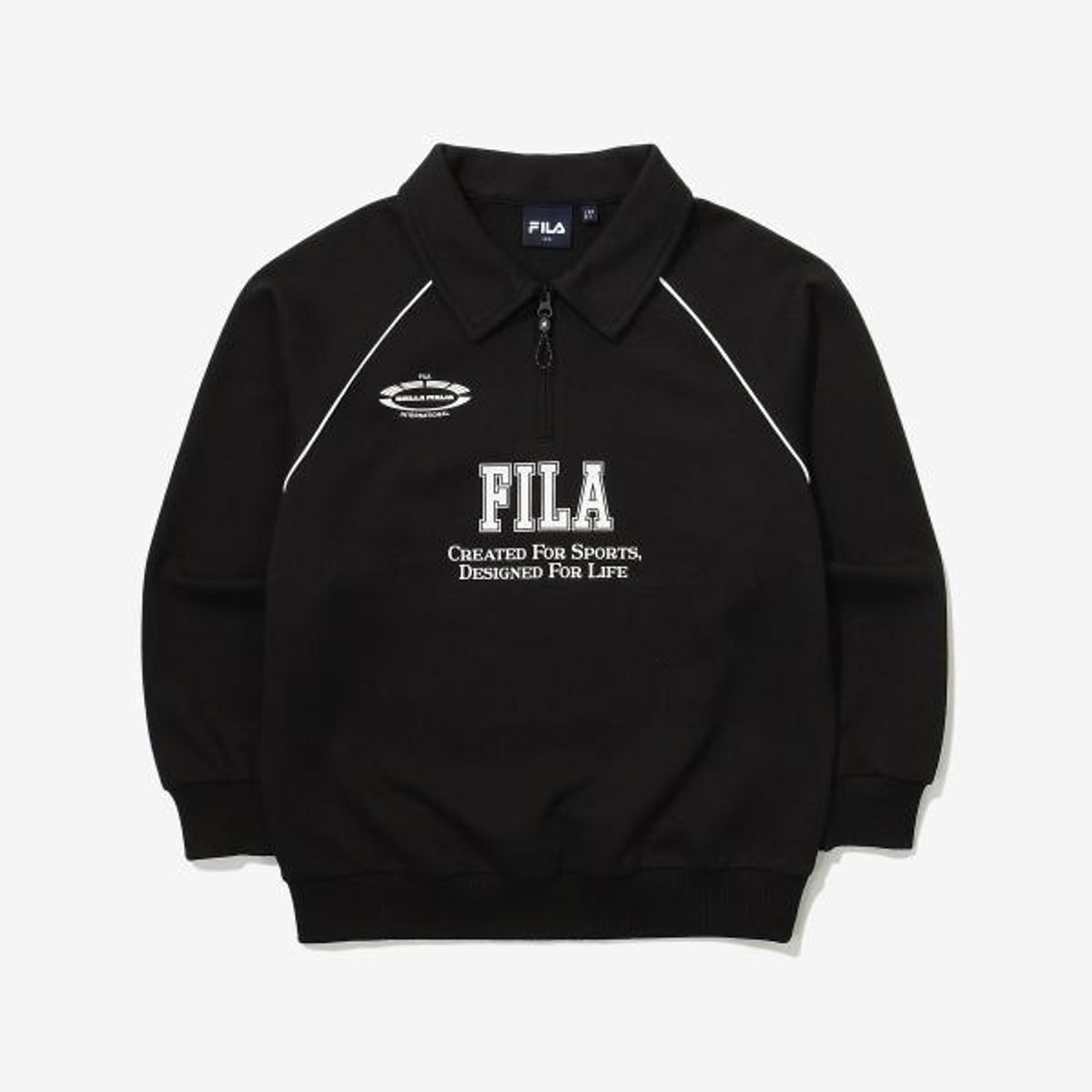 휠라 키즈(FILA KIDS) 카라 반집업 셋업(FK2FSG1202MBLK)