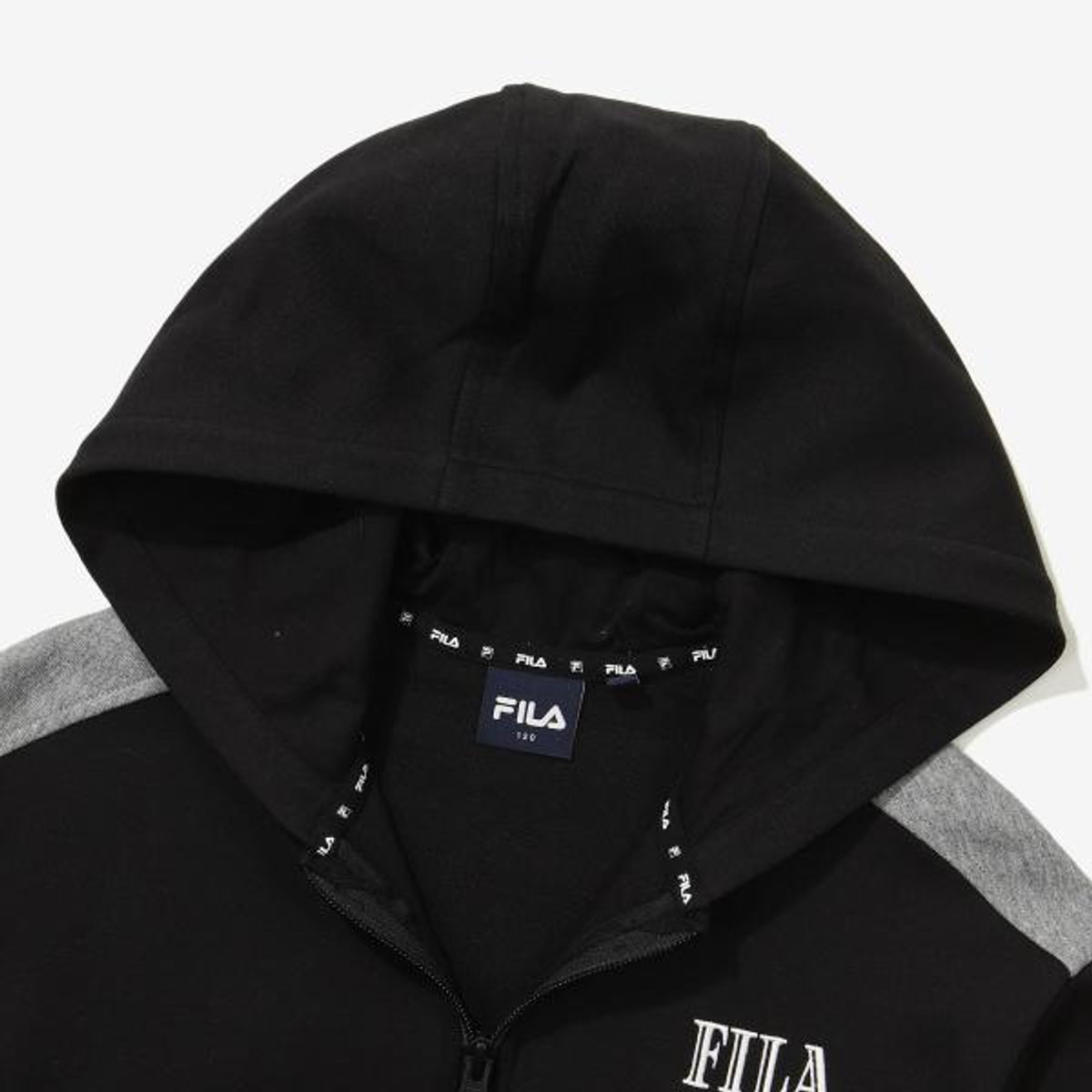 휠라 키즈(FILA KIDS) 배색 절개 후드집업