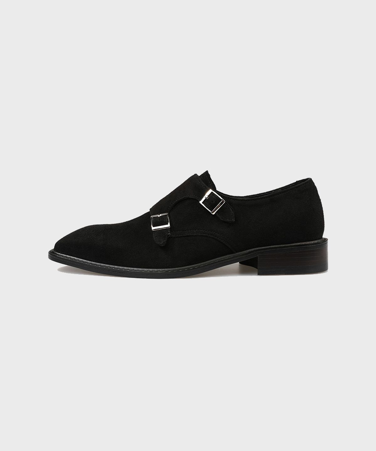 피렌체 아뜨리에(FIRENZE ATELIER) 로베 스웨이드 더블몽크 스트랩 2225-QS [BLACK]