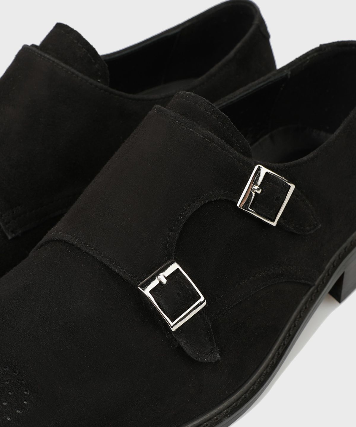 피렌체 아뜨리에(FIRENZE ATELIER) 로베 스웨이드 더블몽크 스트랩 2225-QS [BLACK]