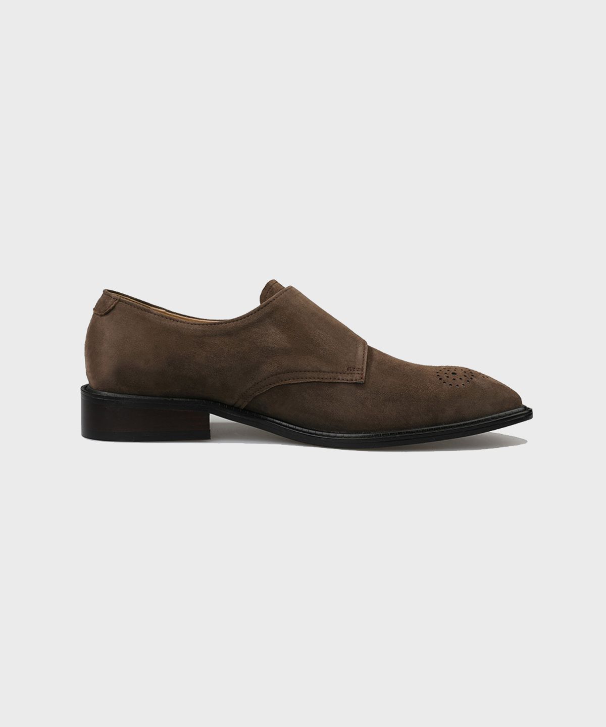 피렌체 아뜨리에(FIRENZE ATELIER) 로베 스웨이드 더블몽크 스트랩 2225-QS [DARK BROWN]