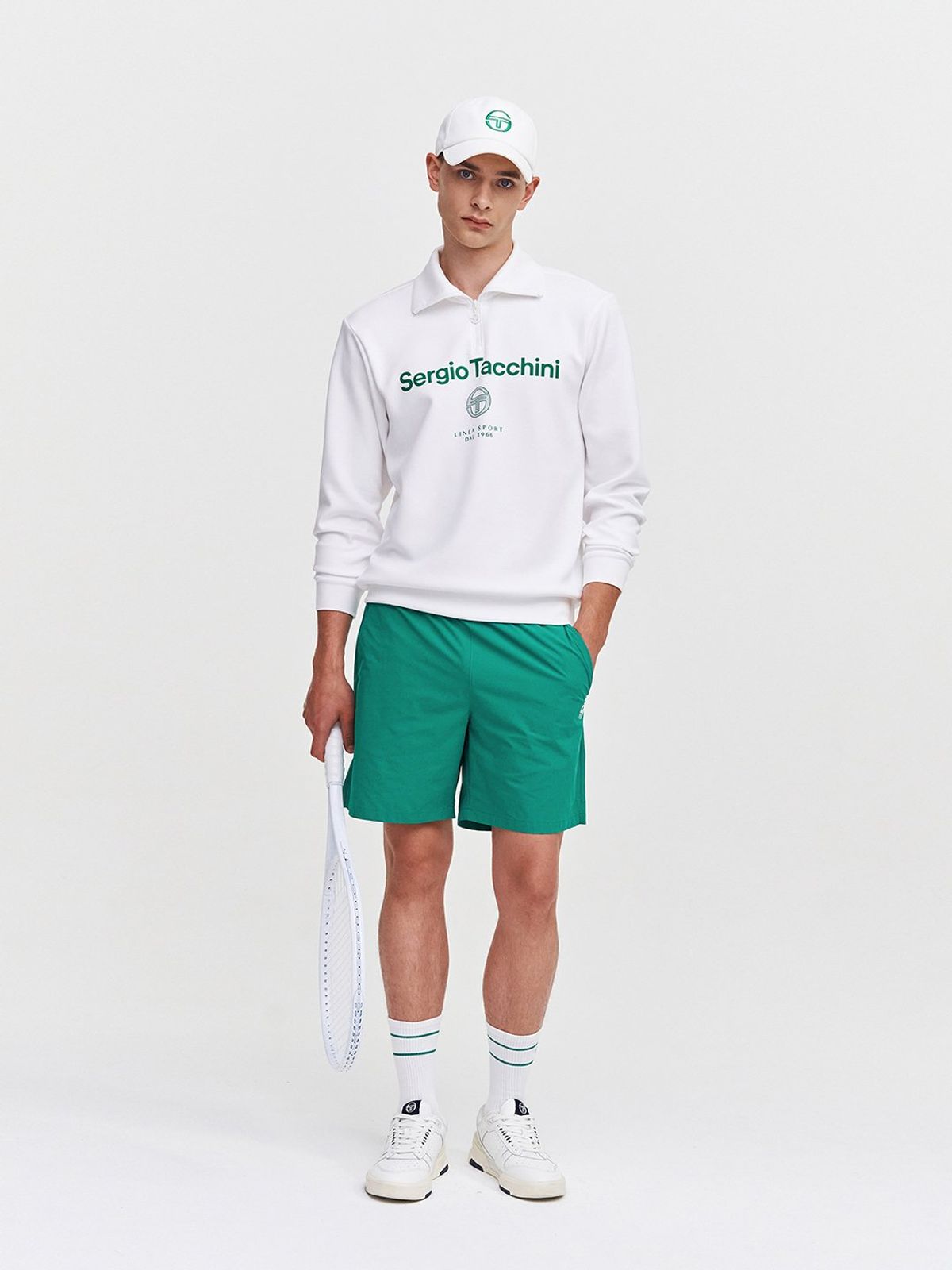 세르지오 타키니(SERGIO TACCHINI) U 고트 카라넥 하프집 (White)