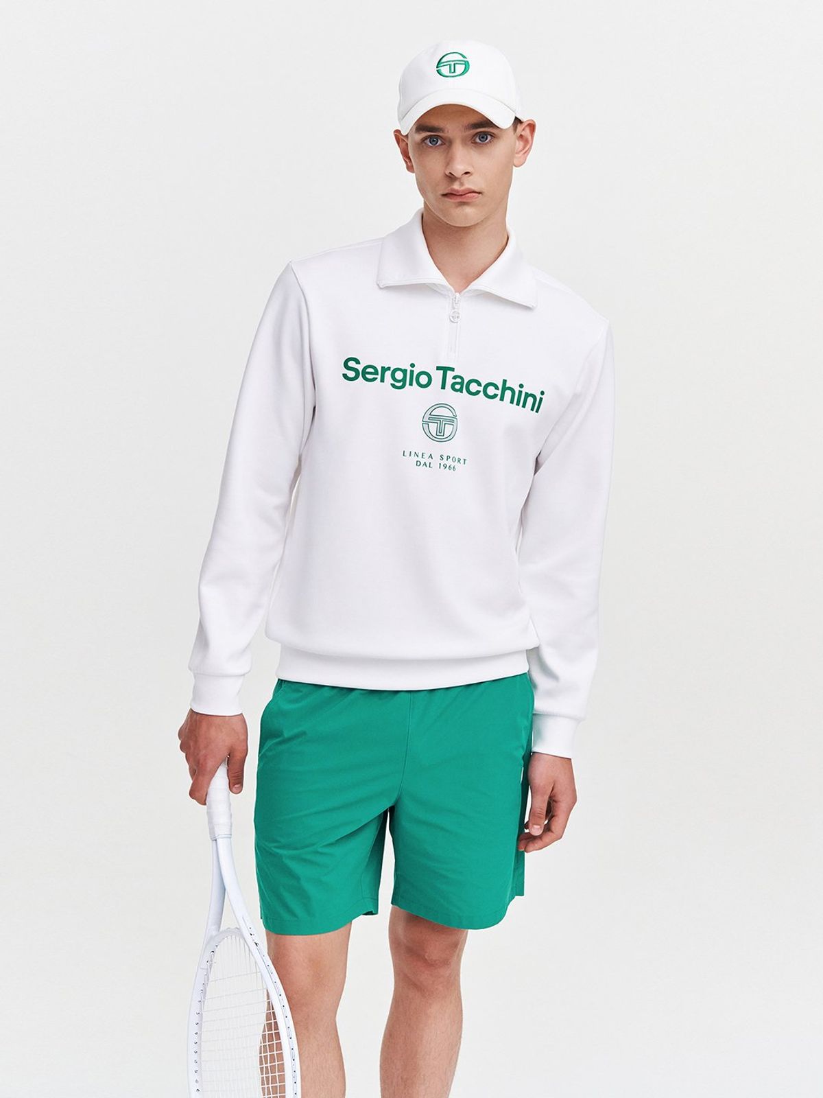 세르지오 타키니(SERGIO TACCHINI) U 고트 카라넥 하프집 (White)