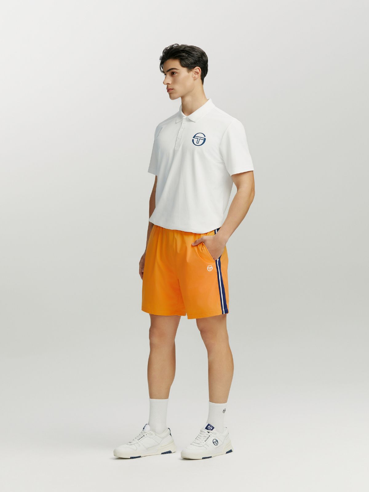 세르지오 타키니(SERGIO TACCHINI) M 고트 우븐 트랙 숏팬츠 (Orange)