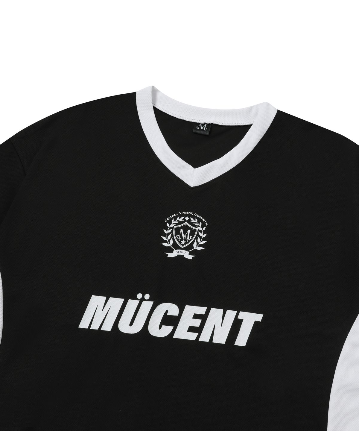 무센트(MUCENT) 싸커 유니폼 풋볼 스포티 메쉬 반팔 티 (블랙, 화이트)