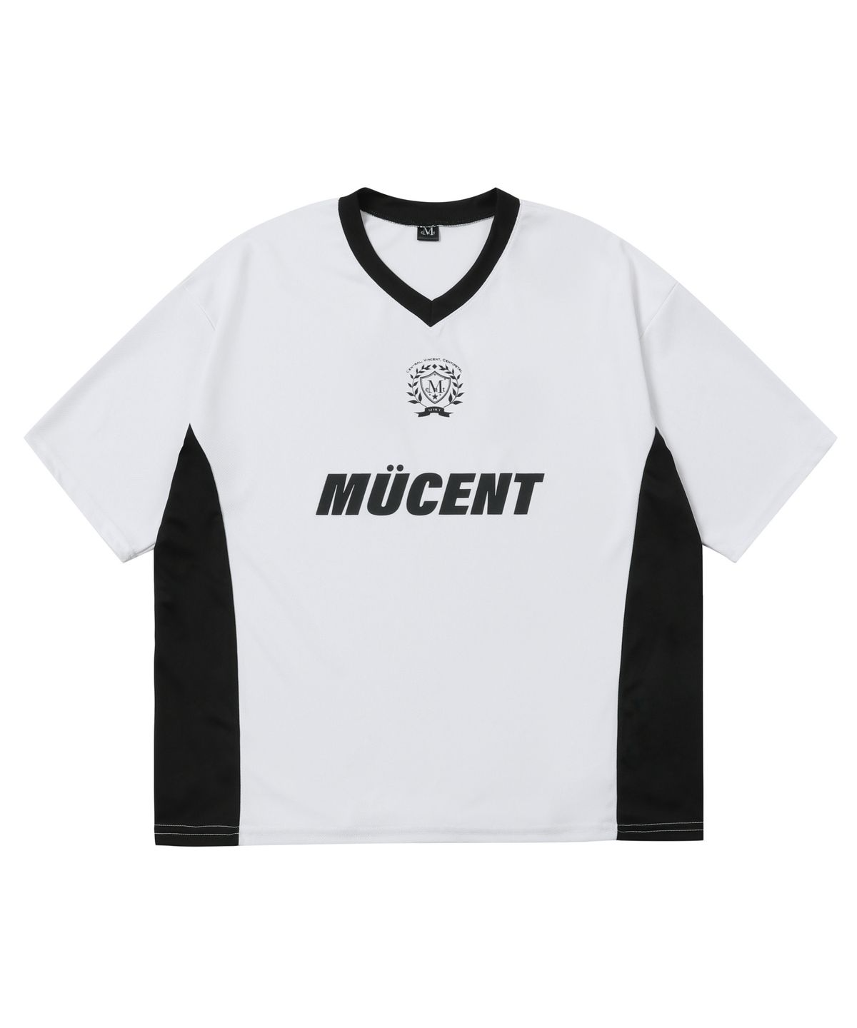 무센트(MUCENT) 싸커 유니폼 풋볼 스포티 메쉬 반팔 티 (블랙, 화이트)