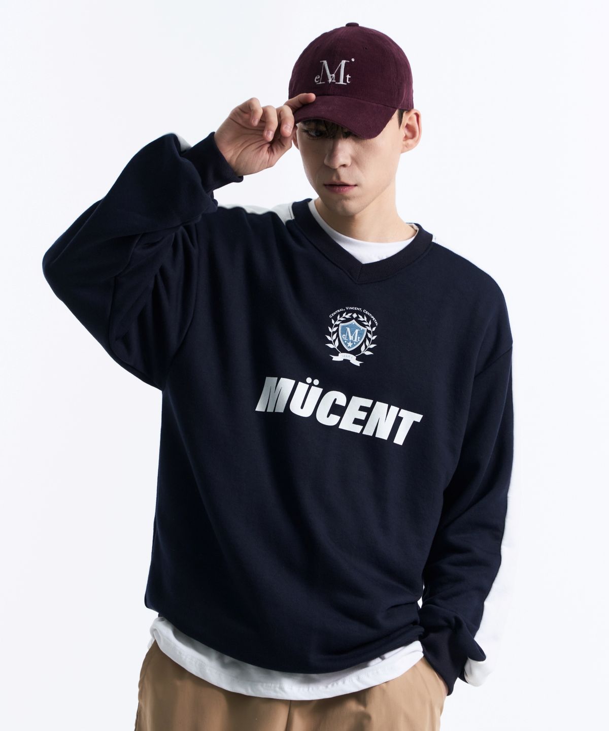 무센트(MUCENT) 싸커 유니폼 풋볼 스포티 맨투맨 (네이비, 그레이)