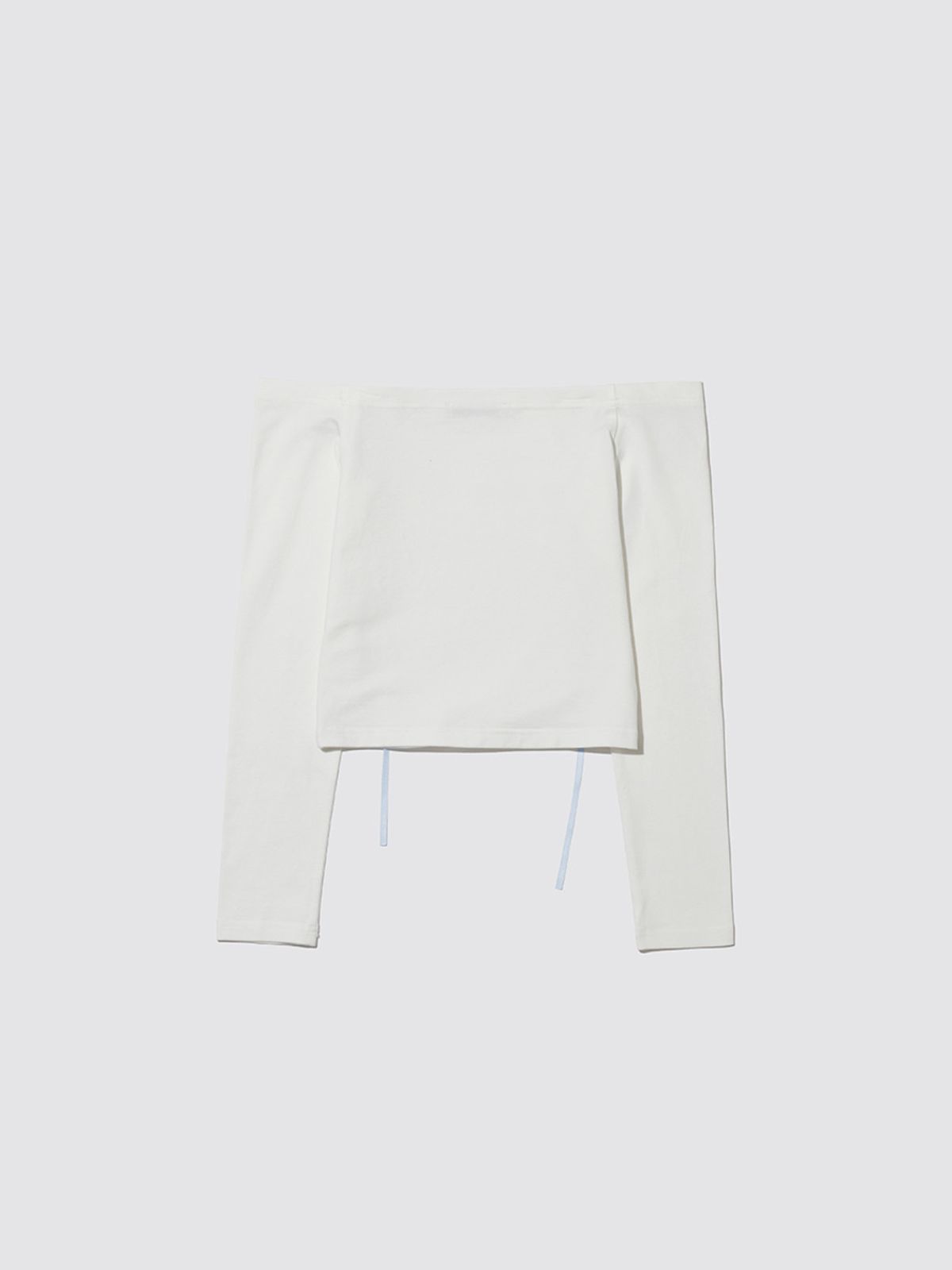 민더리(MEENDERI) RIBBON OFF-SHOULDER TOP - WHITE