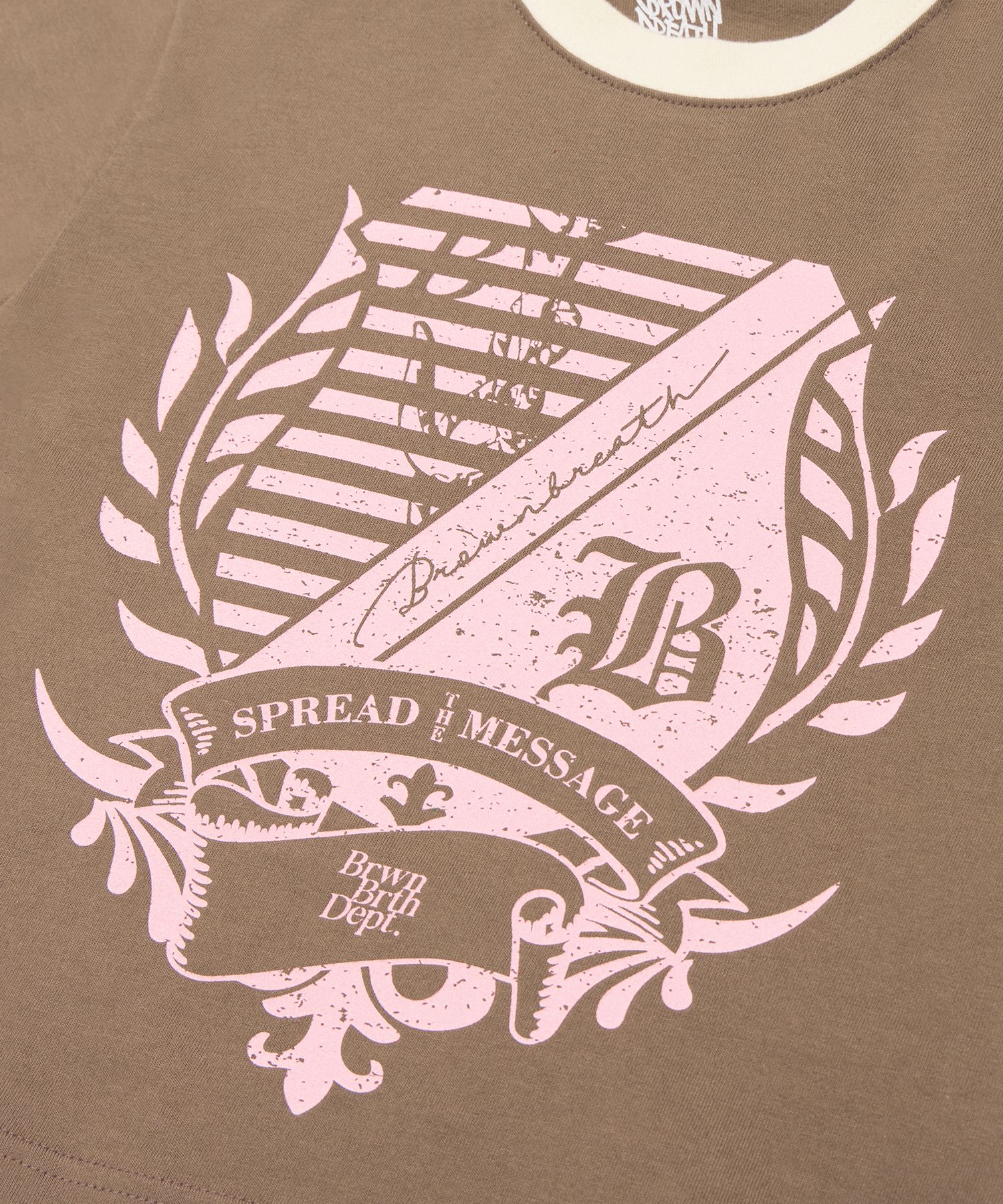 MUSINSA | BROWNBREATH W EMBLEM RINGER TEE - BROWN