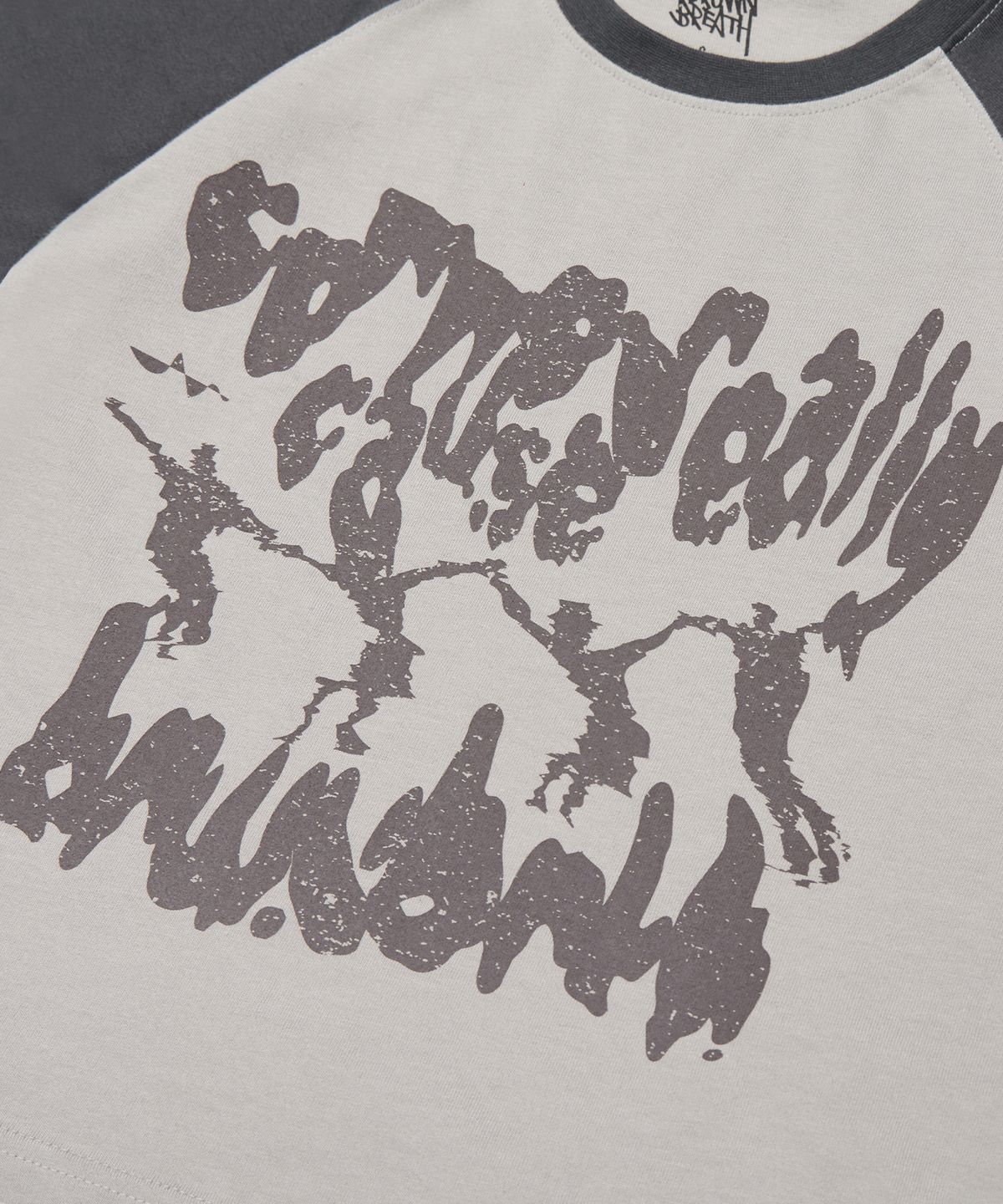 브라운브레스(BROWNBREATH) W CAUSE RAGLAN TEE - CHARCOAL