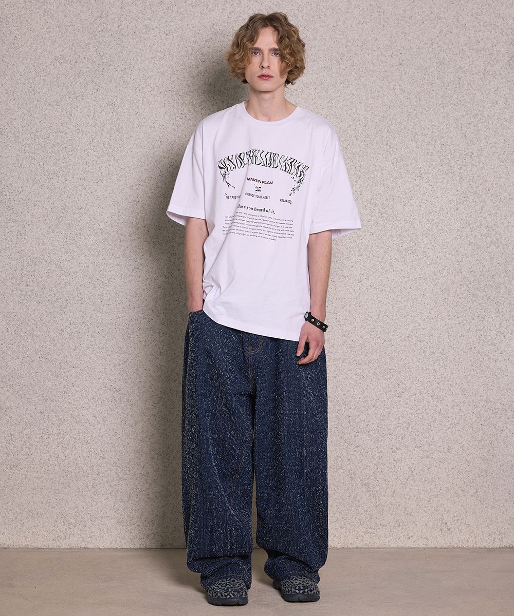 【MARTIN PLAN】Signature 3D Half T-Shirts /関税込み/大人気 MUSINSA | MARTIN PLAN Blend Typo Half T - WHITE