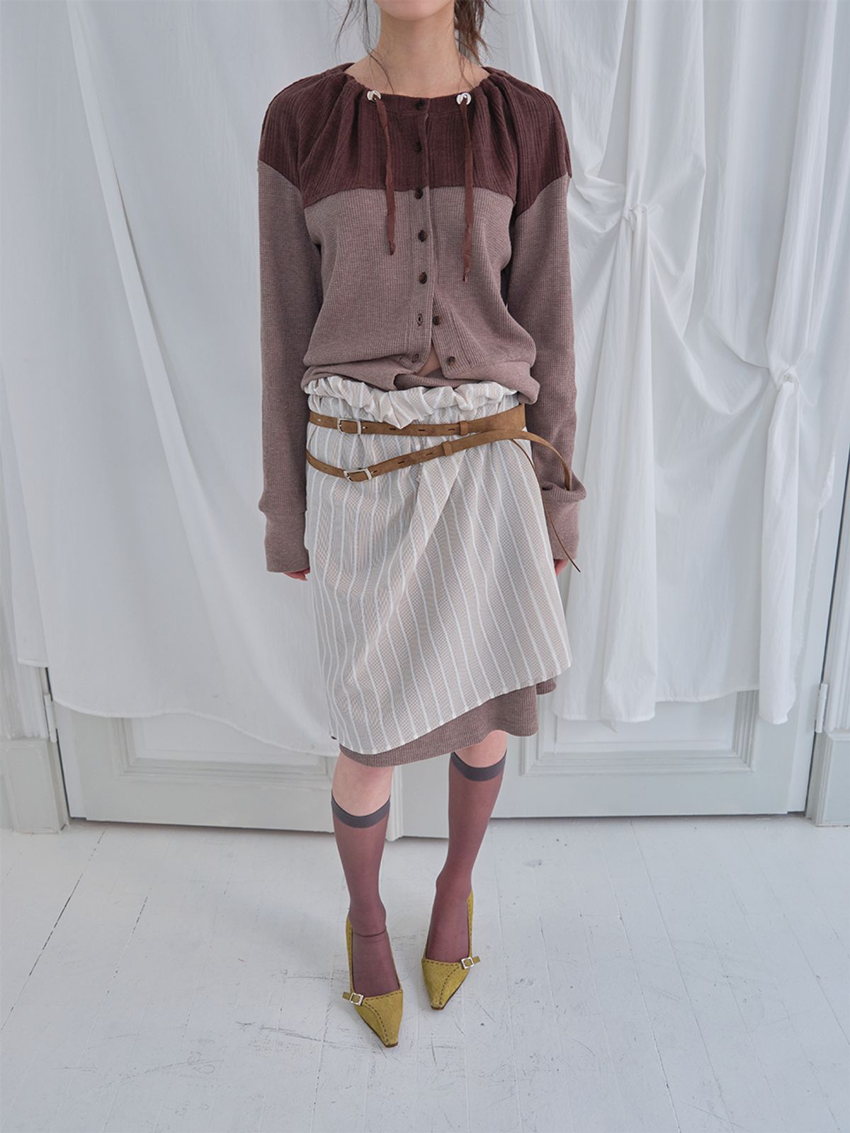 무음(MUWM) 트윈 버클 벨트 Twin Buckle Belt (Vintage Brown)