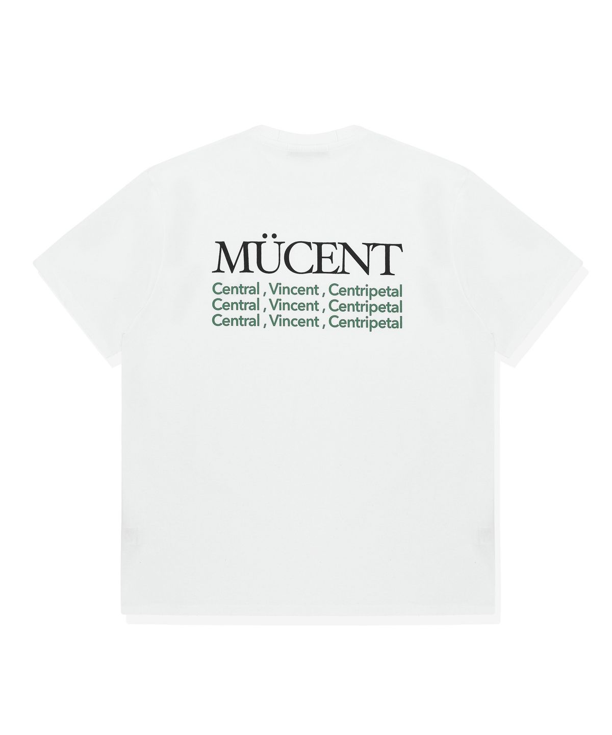 무센트(MUCENT) 슬로건 반팔 티 (크롭, 루즈핏)