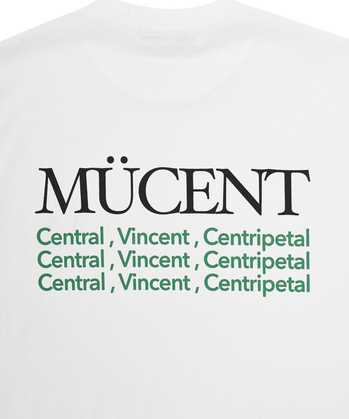 무센트(MUCENT) 슬로건 반팔 티 (크롭, 루즈핏)