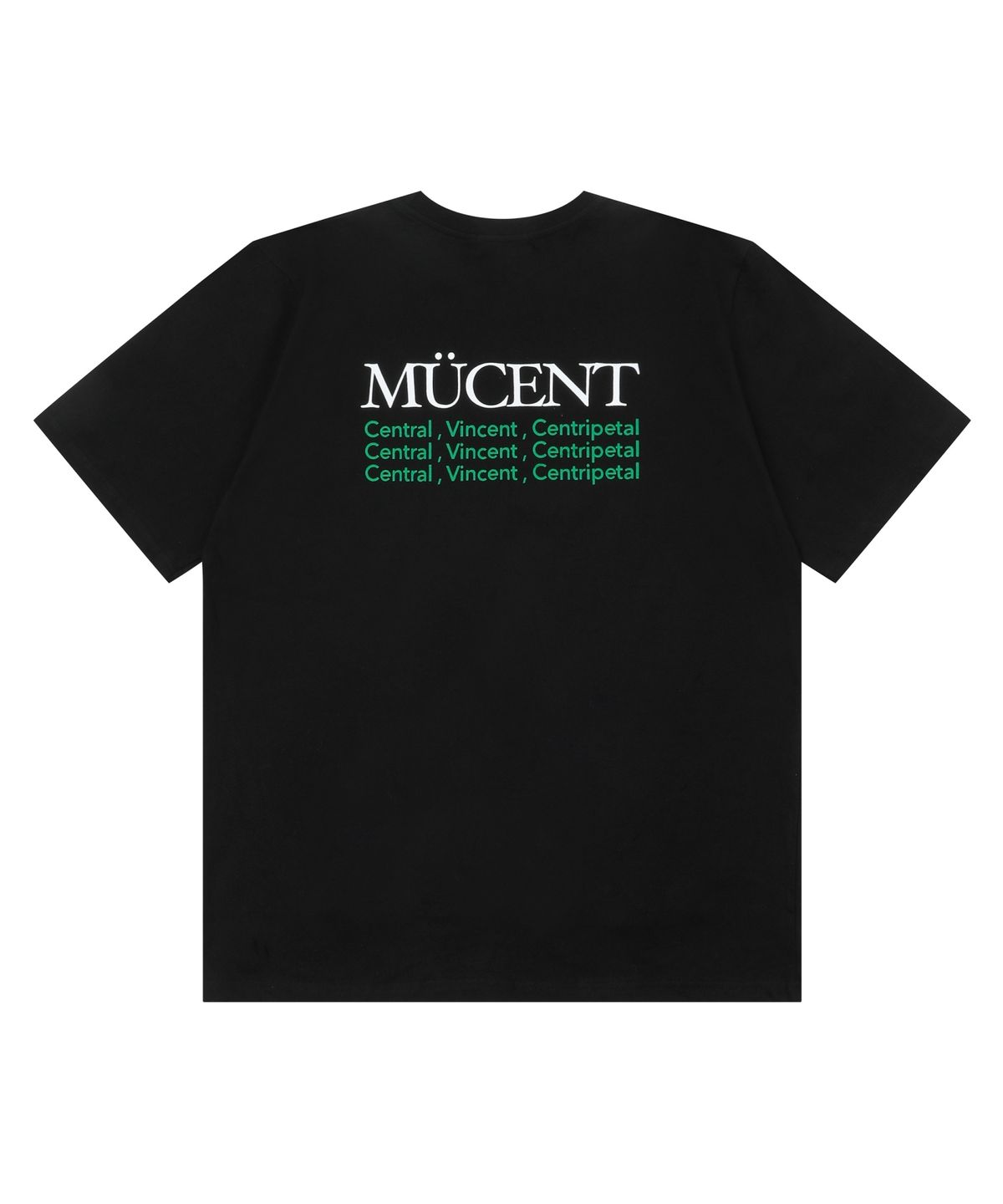 무센트(MUCENT) 슬로건 반팔 티 (크롭, 루즈핏)