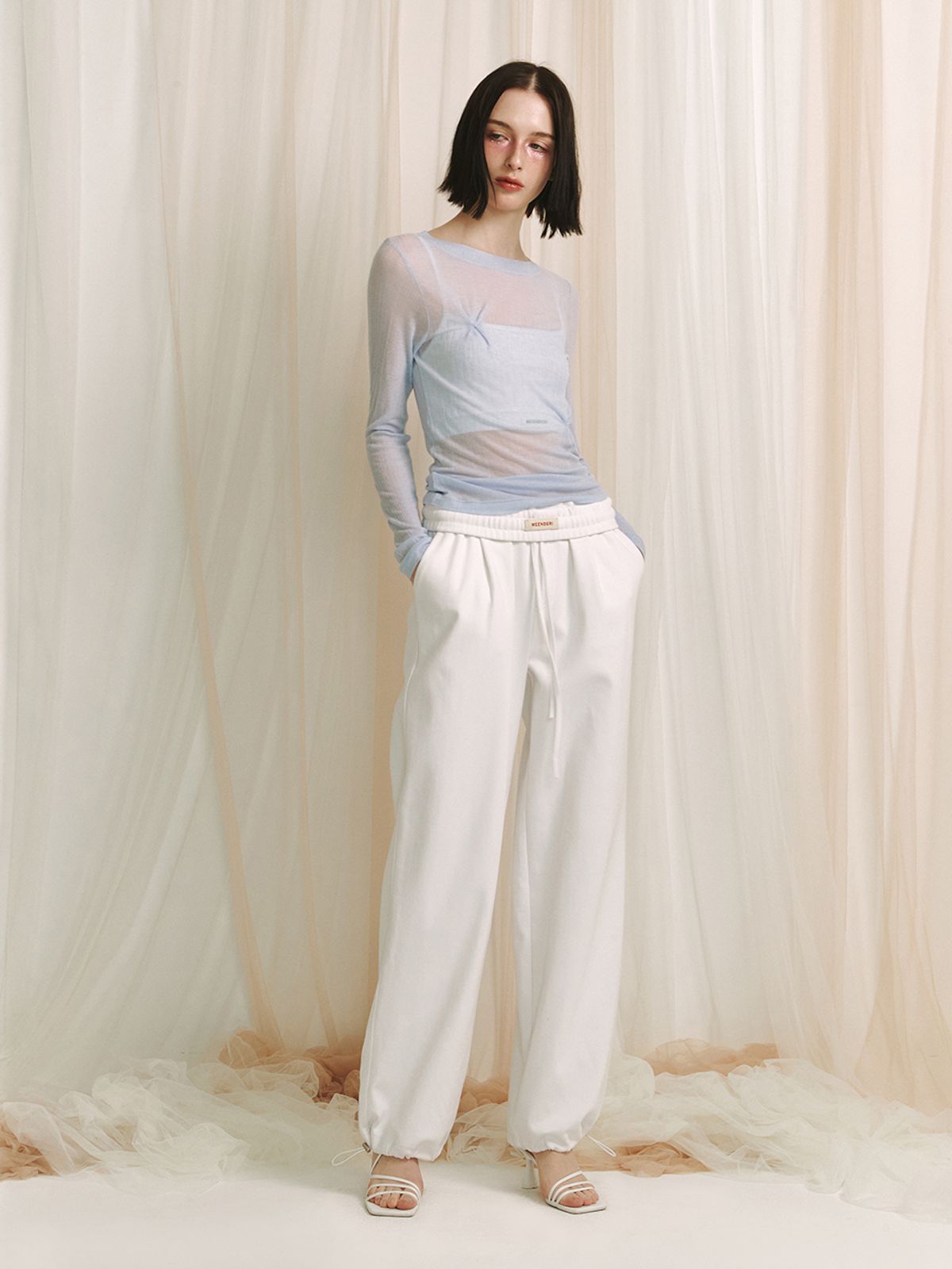 민더리(MEENDERI) SIGNATURE JOGGER PANTS - WHITE