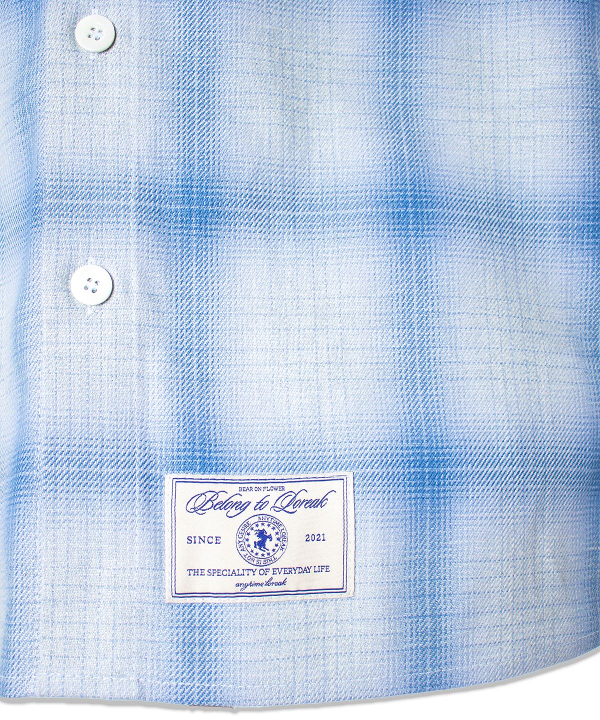 애니타임로릭(ANYTIME LOREAK) RIA CHECK SHIRT (SHUTTLE NOTE)-BLUE