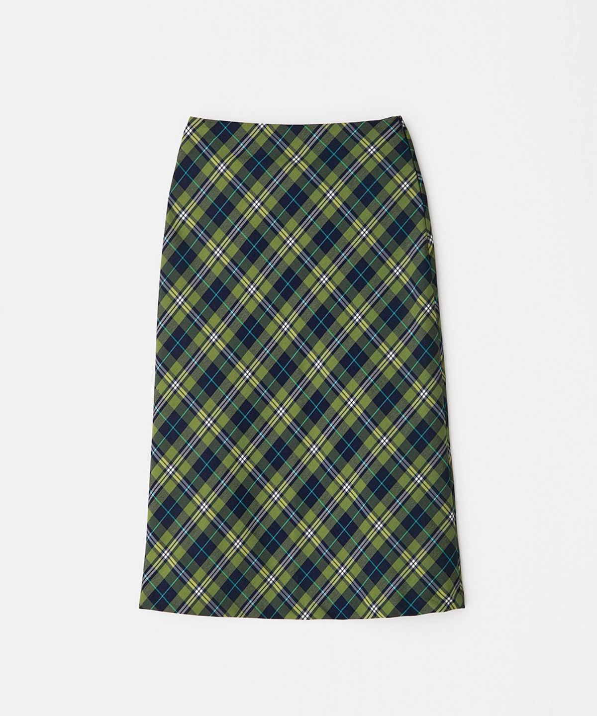 엔써이즈예스(ANSWER IS YES) Check midi flare skirt Green