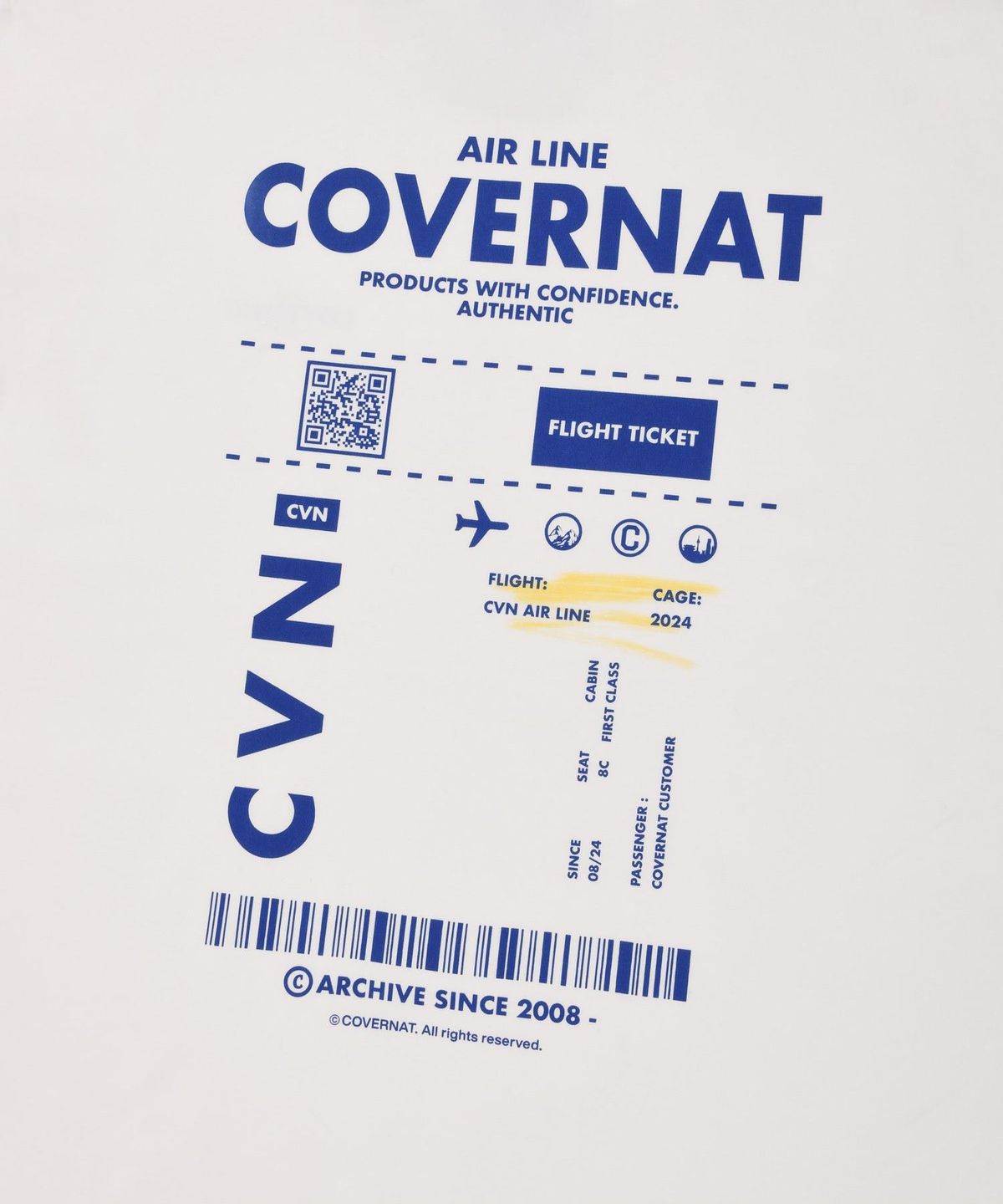 커버낫(COVERNAT) 패스포트 티셔츠 화이트