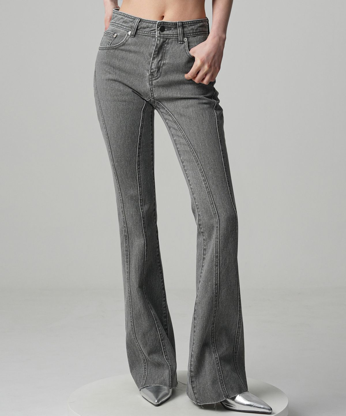 어반드레스(AVANDRESS) Thin Bootscut Pigment Denim Pants - 3COL