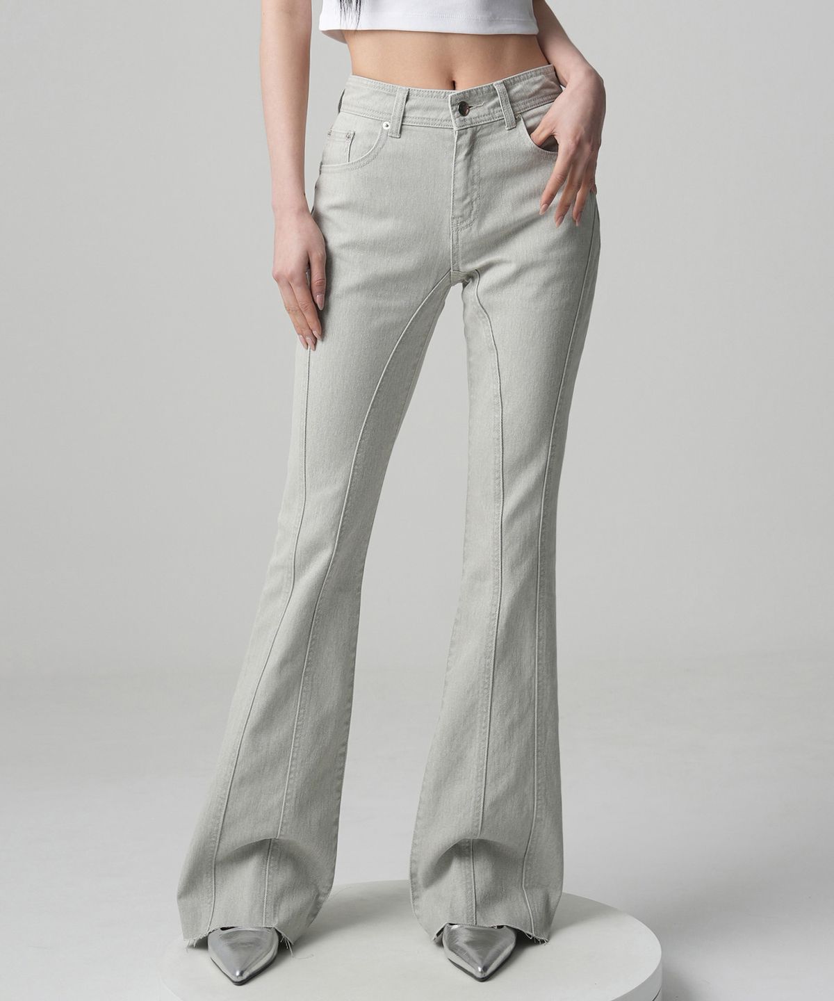 어반드레스(AVANDRESS) Thin Bootscut Pigment Denim Pants - 3COL