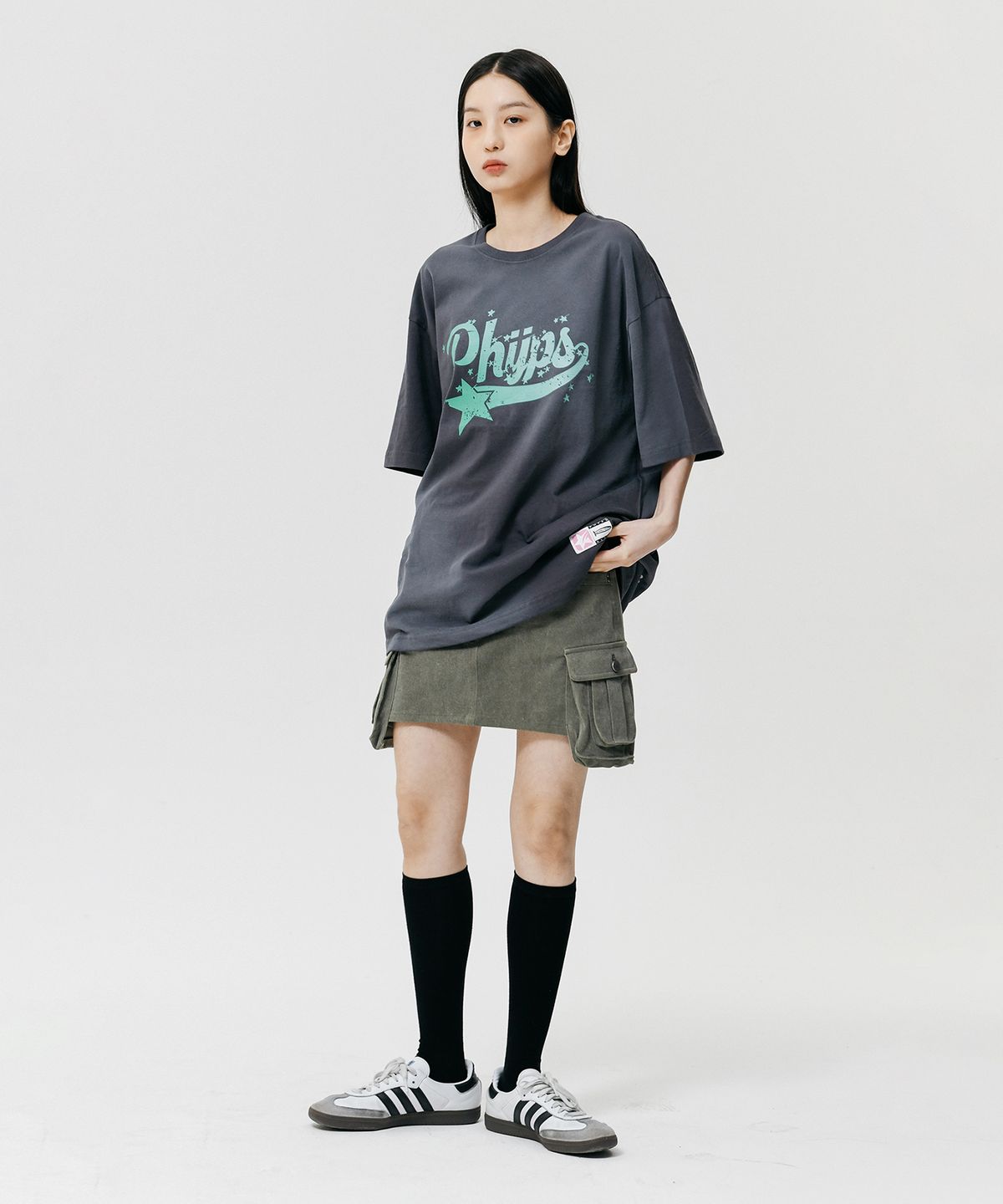 피지컬 디파트먼트(PHYSICAL DEPARTMENT) SCATTER STAR SS CHARCOAL / GREEN