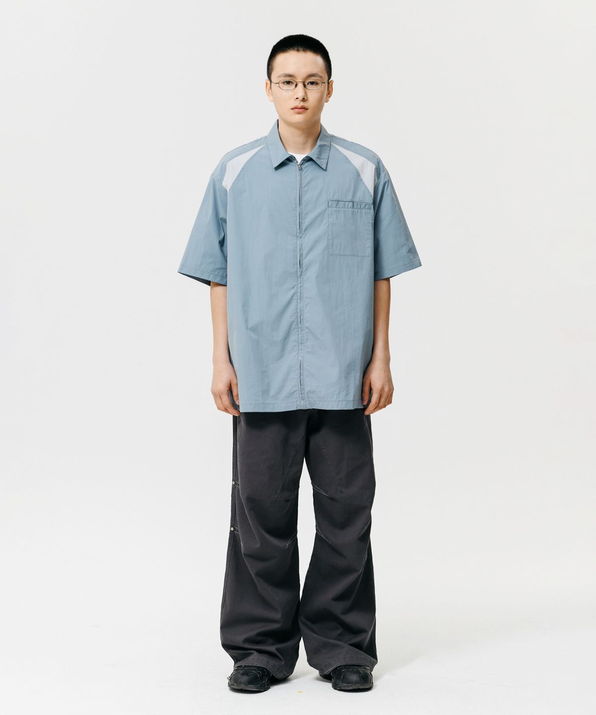 피지컬 디파트먼트(PHYSICAL DEPARTMENT) P-ACTIVE 집업 숏슬리브 블루