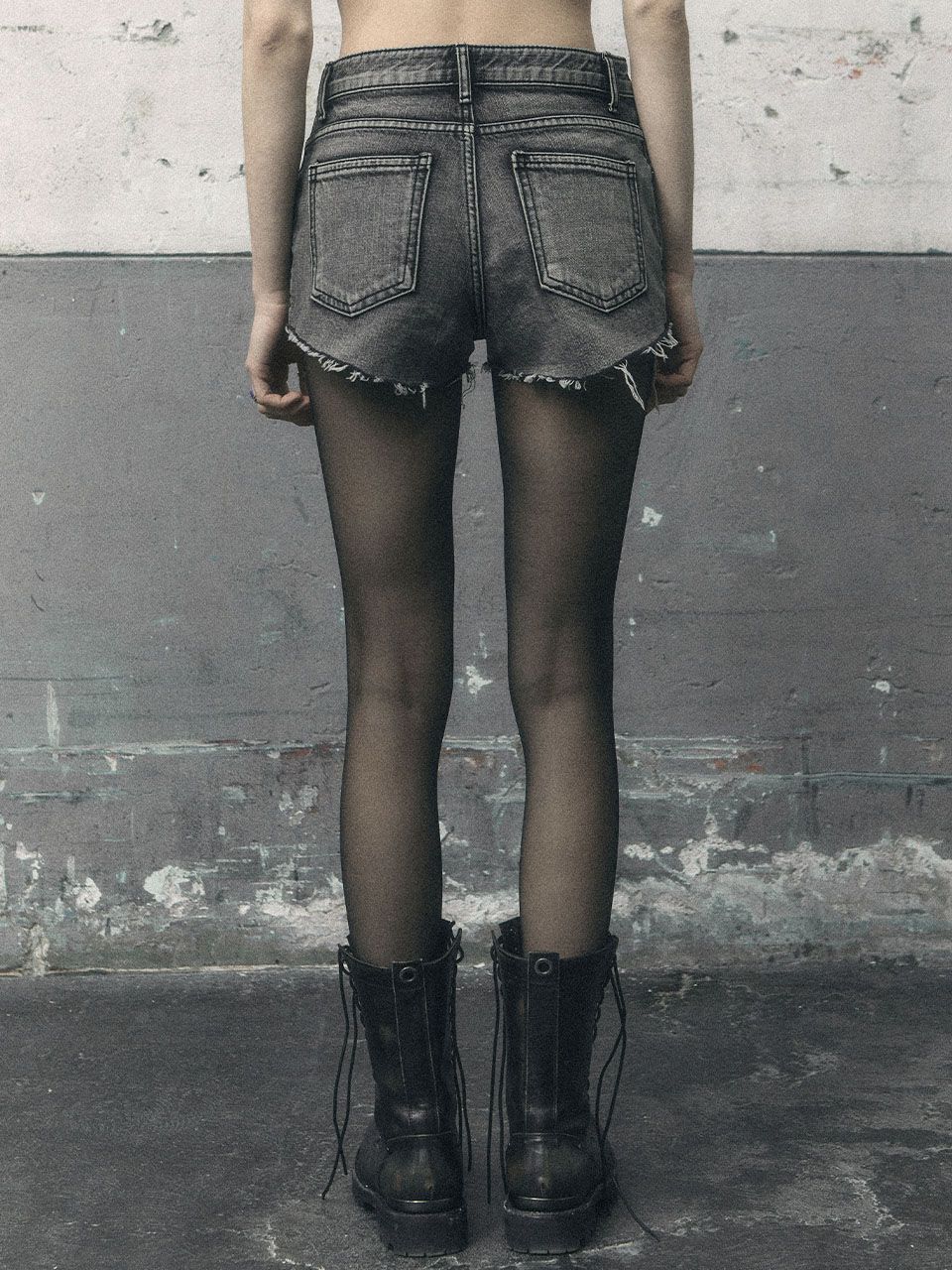 パンツ BOHEMSEO DESTROYED GRAY DENIM SHORTS 12TH] DESTROYED GRAY DENIM SHORTS - bohemseo
