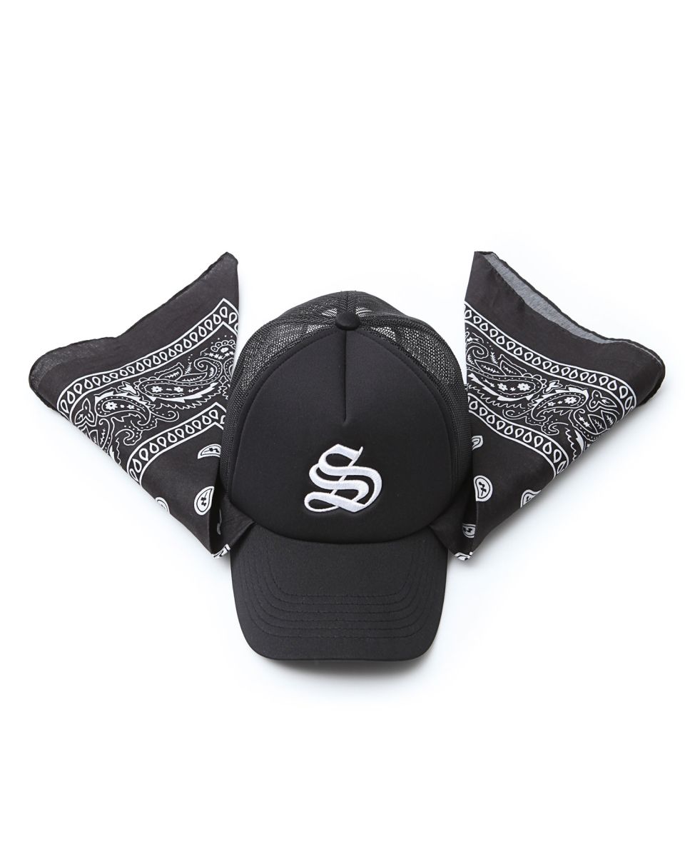 MUSINSA公式 | SCHISM INDUCING BANDANA HAT, BLACK