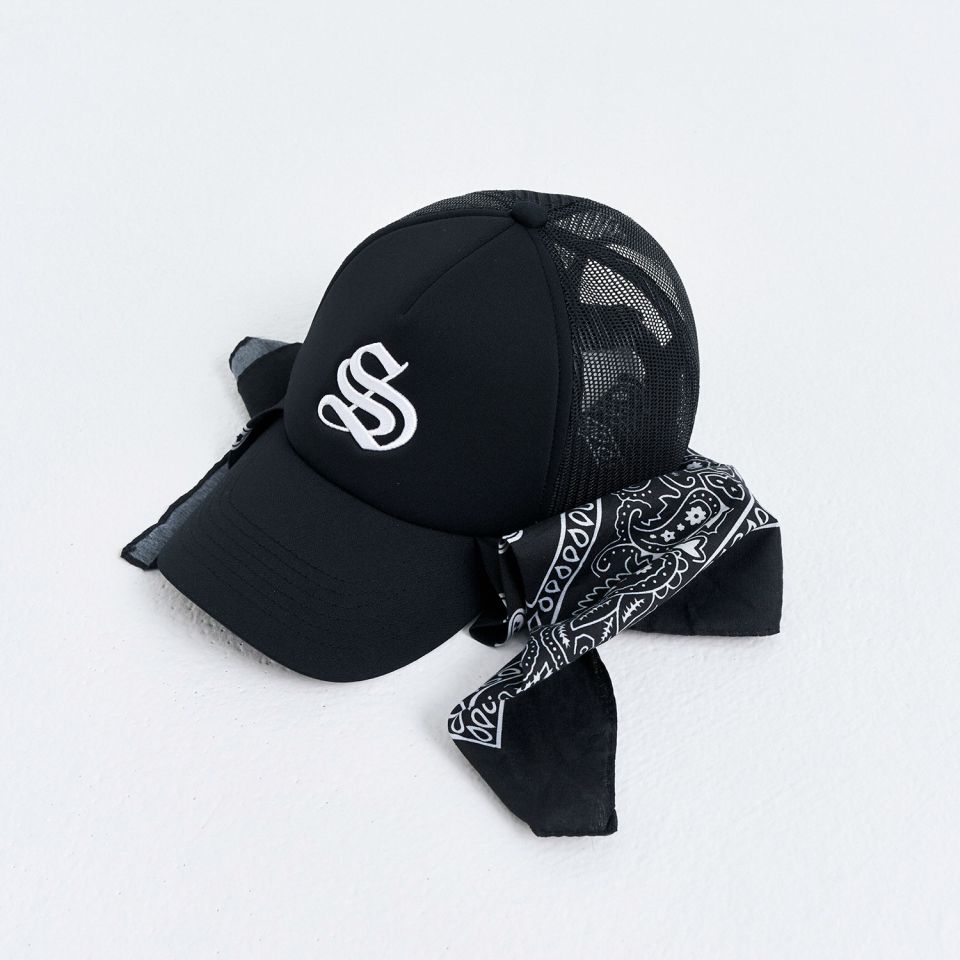 MUSINSA公式 | SCHISM INDUCING BANDANA HAT, BLACK