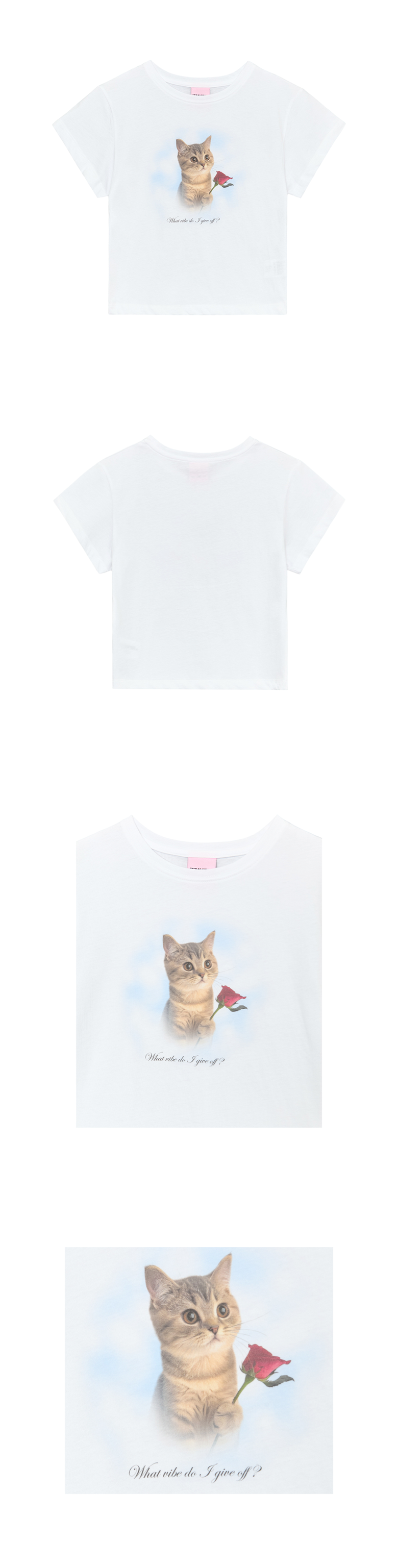 MUSINSA | ITZAVIBE CAT WITH A FLOWER T SHIRT
