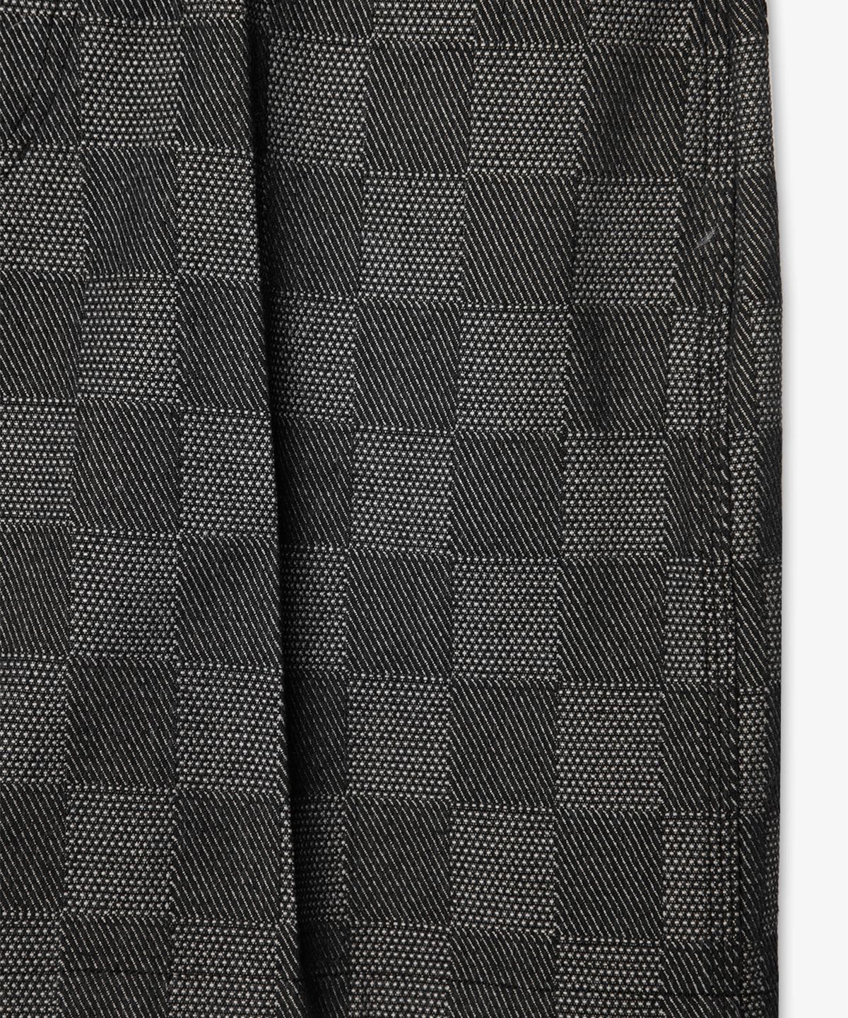 벌스데이수트(BIRTHDAYSUIT) CHECKER BOARD DENIM SHORT (BLACK)