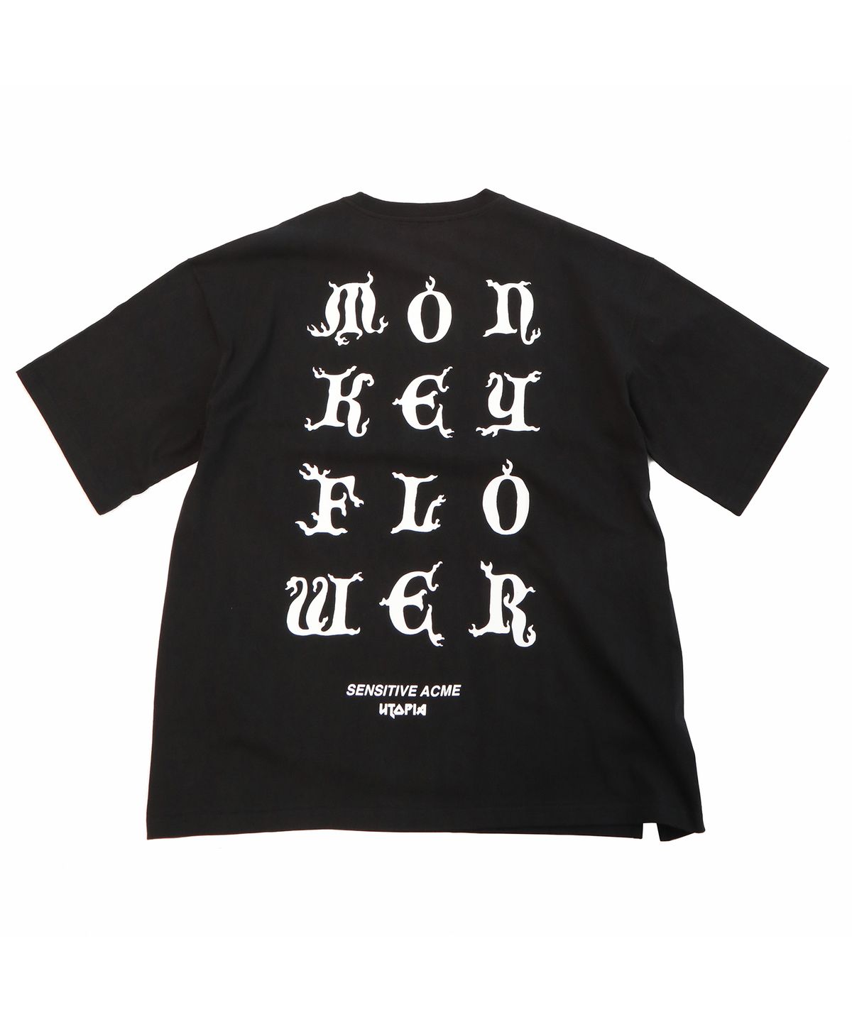 몽키플라워(Monkey Flower) 공용 코랄폰트 드로잉 반팔티셔츠/MS0WTS14U BLACK
