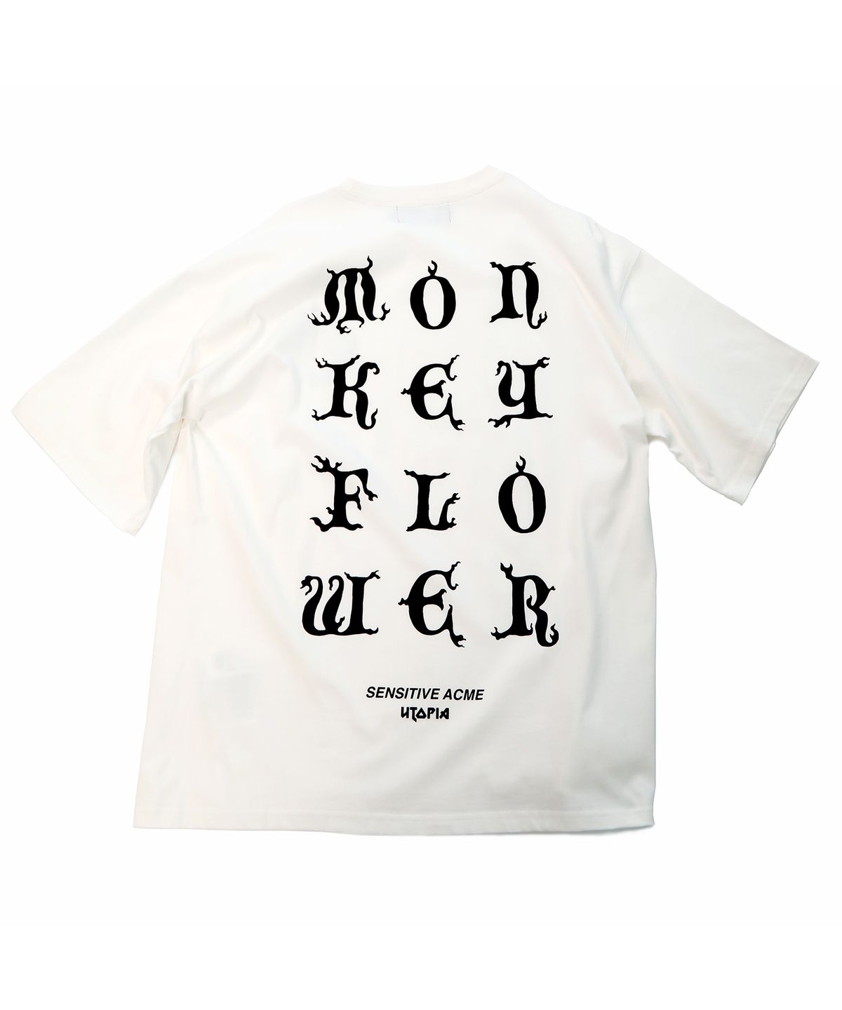 몽키플라워(Monkey Flower) 공용 코랄폰트 드로잉 반팔티셔츠/MS0WTS14U BLACK