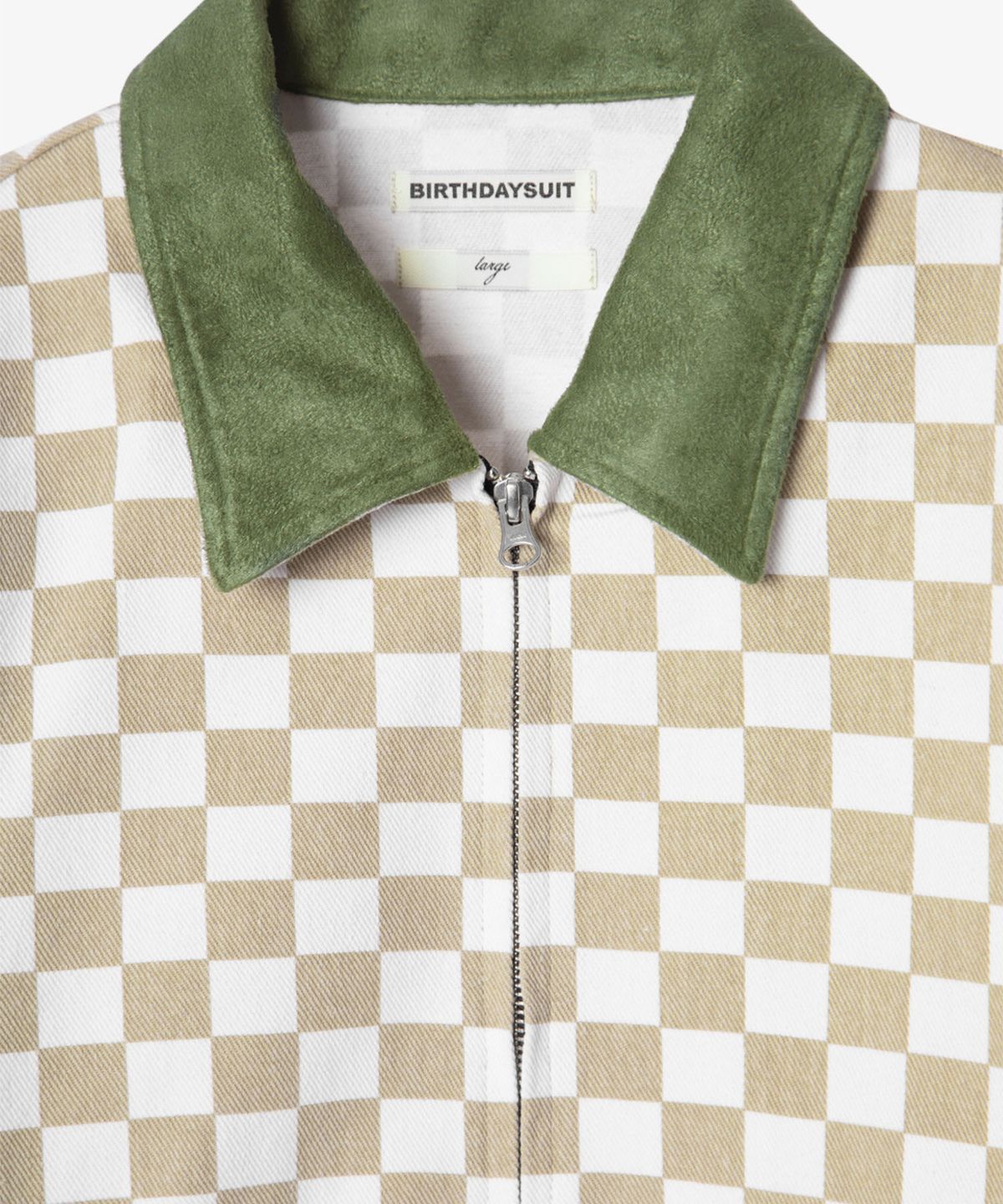 벌스데이수트(BIRTHDAYSUIT) CHECKER BOARD CLUB JACKET (LIGHT BEIGE)
