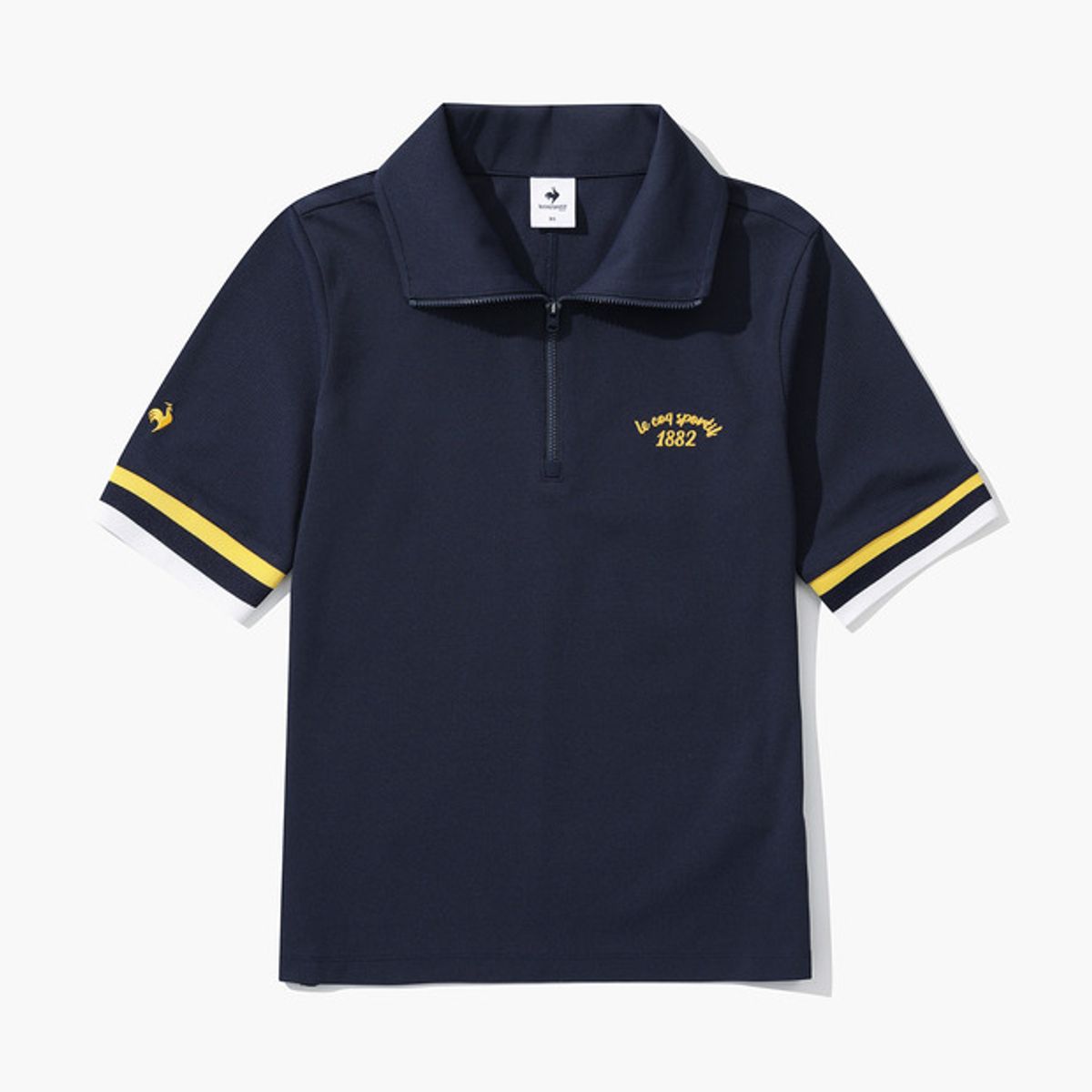 르꼬끄 골프(LECOQ GOLF) 여성 하이넥 반집업 반팔 티셔츠 (GP122LTS38)