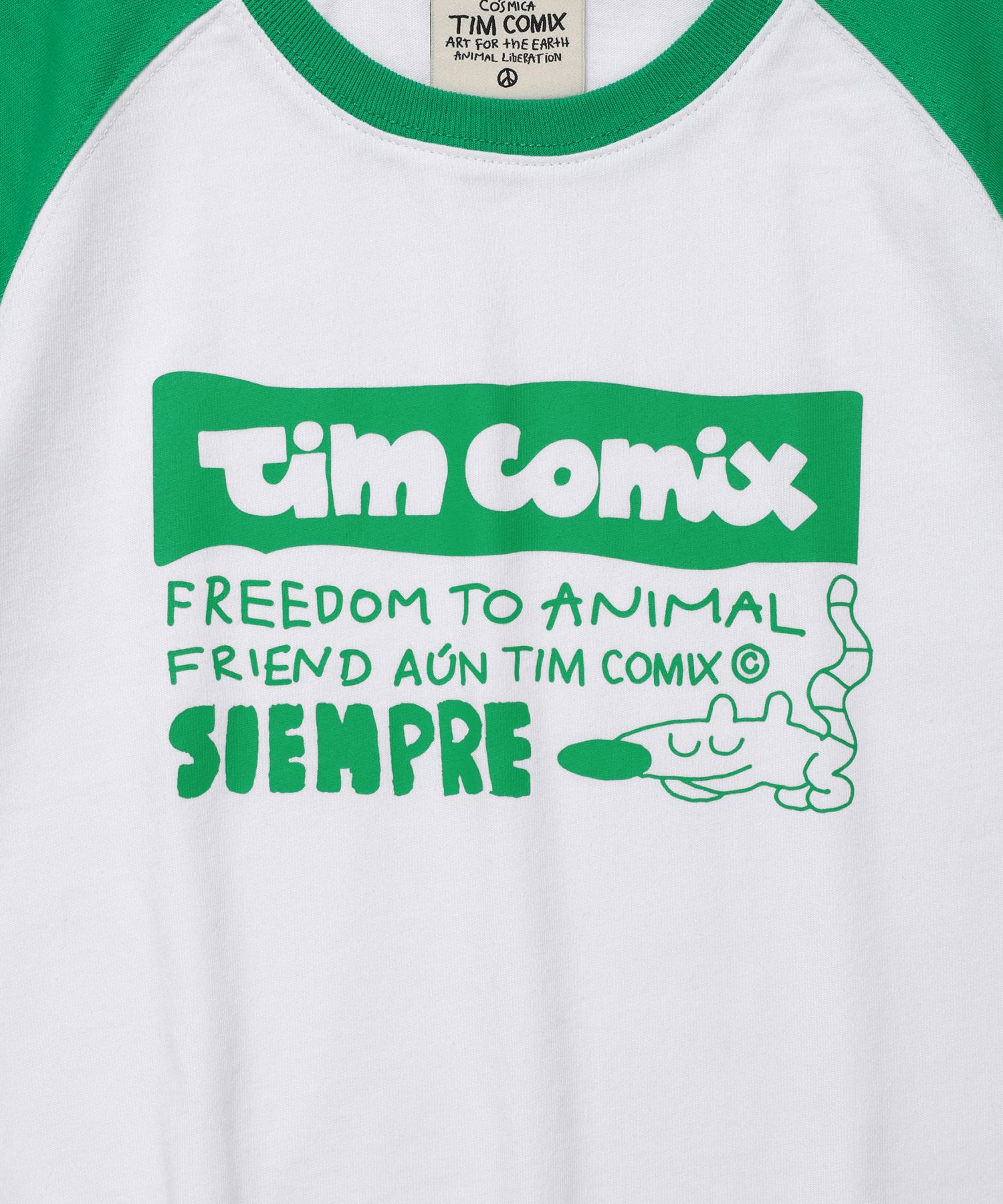 ★TIMCOMIX★ Siempre Animal Raglan Long Sleeve Green MUSINSA | TIMCOMIX [CROP] SIEMPRE ANIMAL RAGLAN SS GREEN