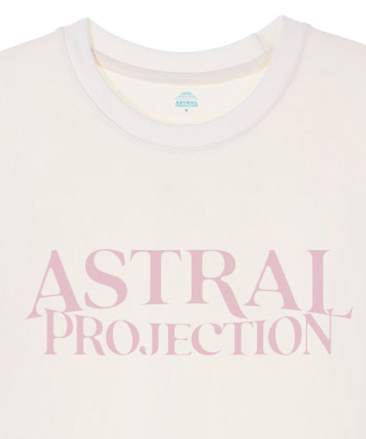 아스트랄 프로젝션(ASTRAL PROJECTION) [오버핏]베이직 레터링 13수 면 라운드 넥 반팔 티셔츠_아이보리