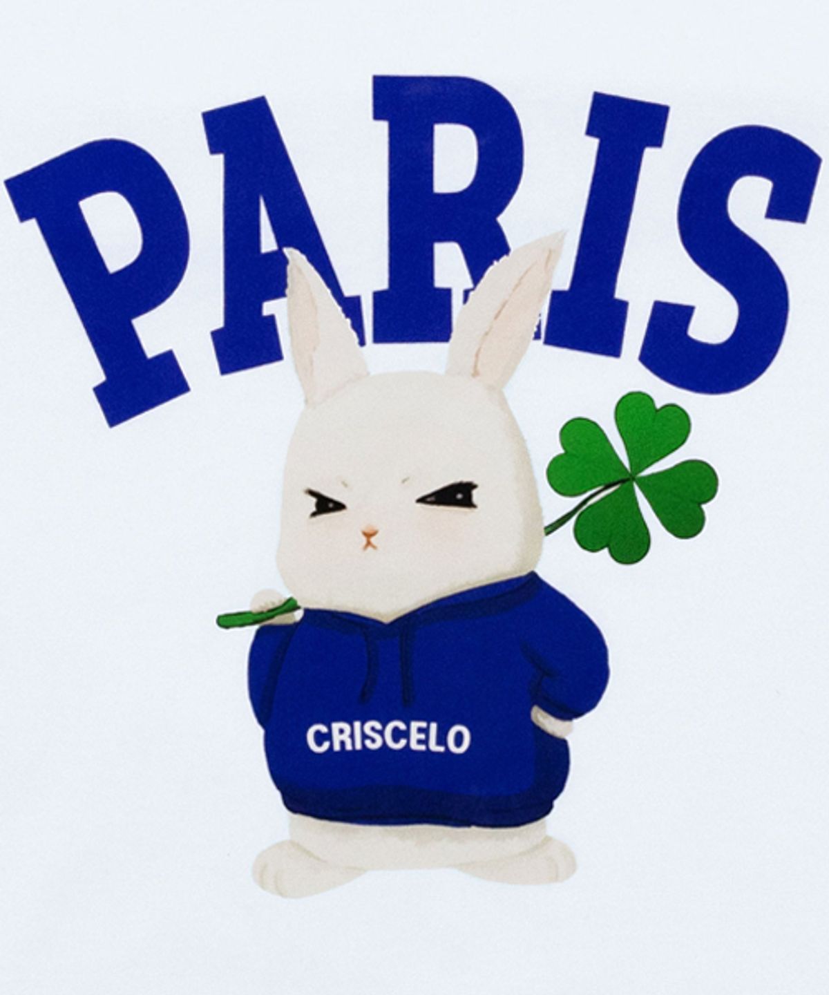 크리스첼로(CRISCELO) (공용) 파리 티셔츠 - (화이트 20수 오버핏)