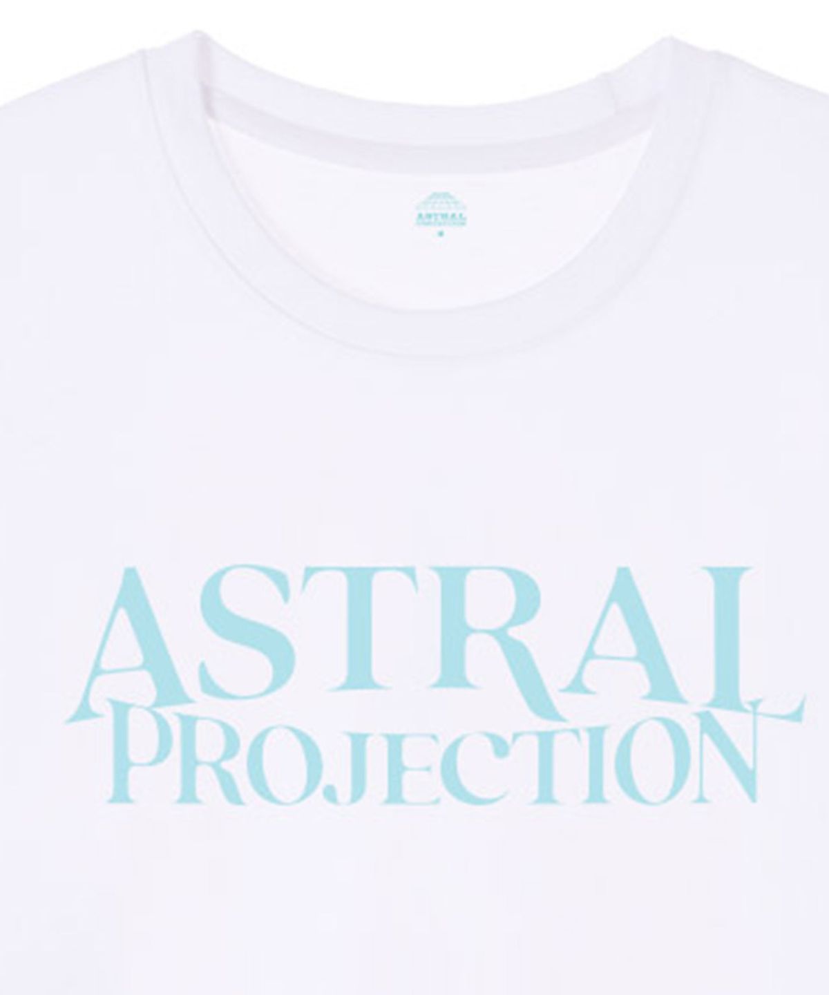 아스트랄 프로젝션(ASTRAL PROJECTION) [오버핏]베이직 레터링 13수 면 라운드 넥 반팔 티셔츠_화이트