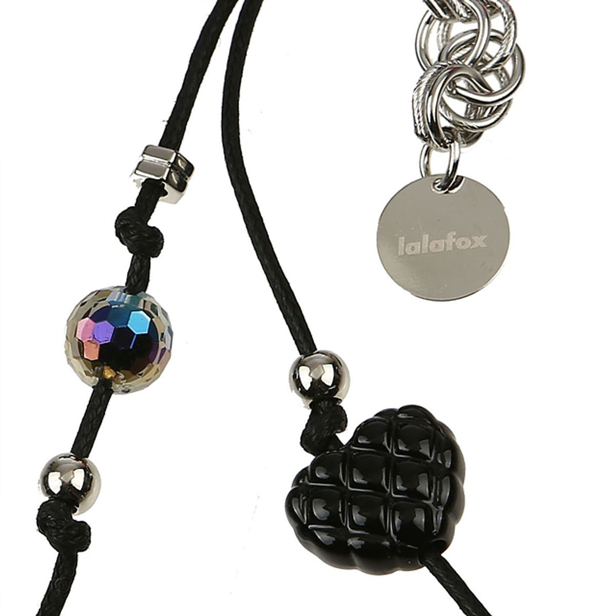 라라폭스(LALAFOX) RIBBON MIX CHAIN KEYRING BLACK BQ2AA003