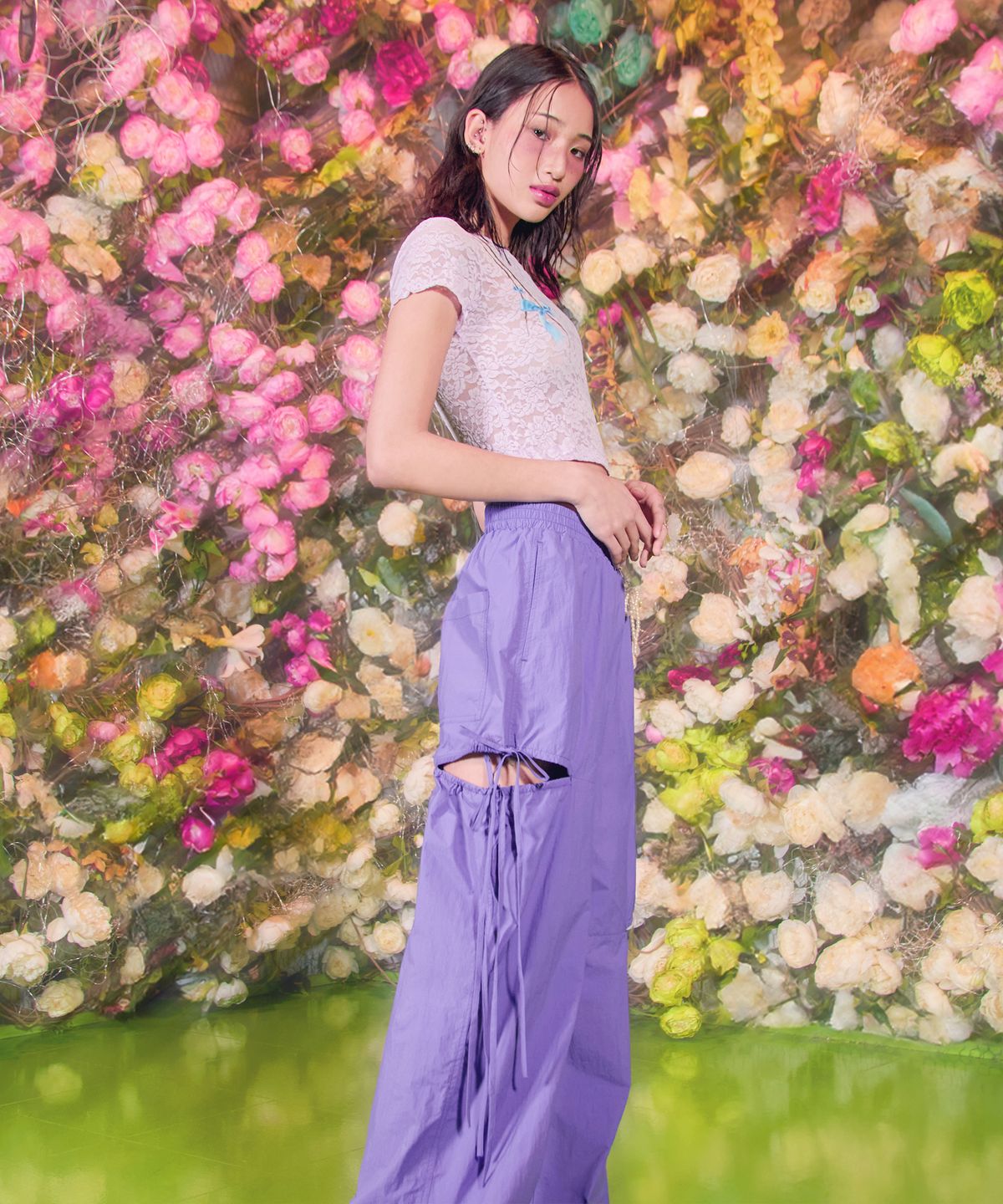 라라폭스(LALAFOX) CUT OUT TRACK PANTS PURPLE BQ2WP006
