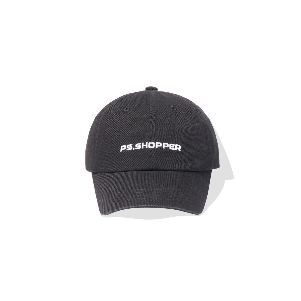 피에스쇼퍼(PSSHOPPER) 베이직 로고 워싱 볼캡 [블랙]