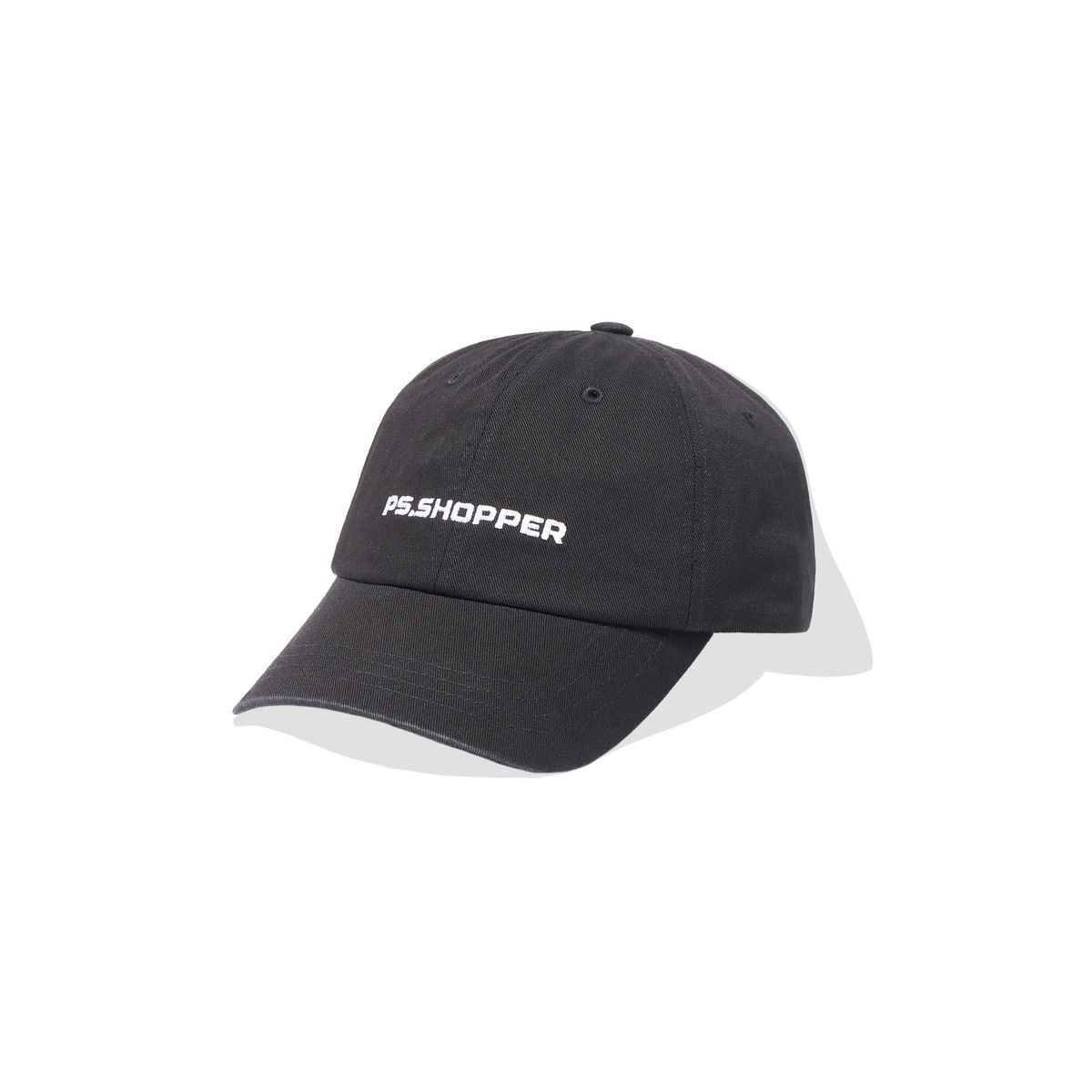 피에스쇼퍼(PSSHOPPER) 베이직 로고 워싱 볼캡 [블랙]