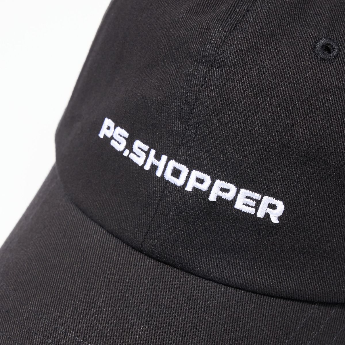 피에스쇼퍼(PSSHOPPER) 베이직 로고 워싱 볼캡 [블랙]