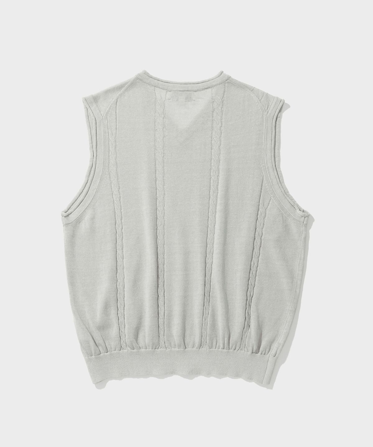 셔터(SHIRTER) CABLE LINEN KNIT VEST (LIGHT GREY)