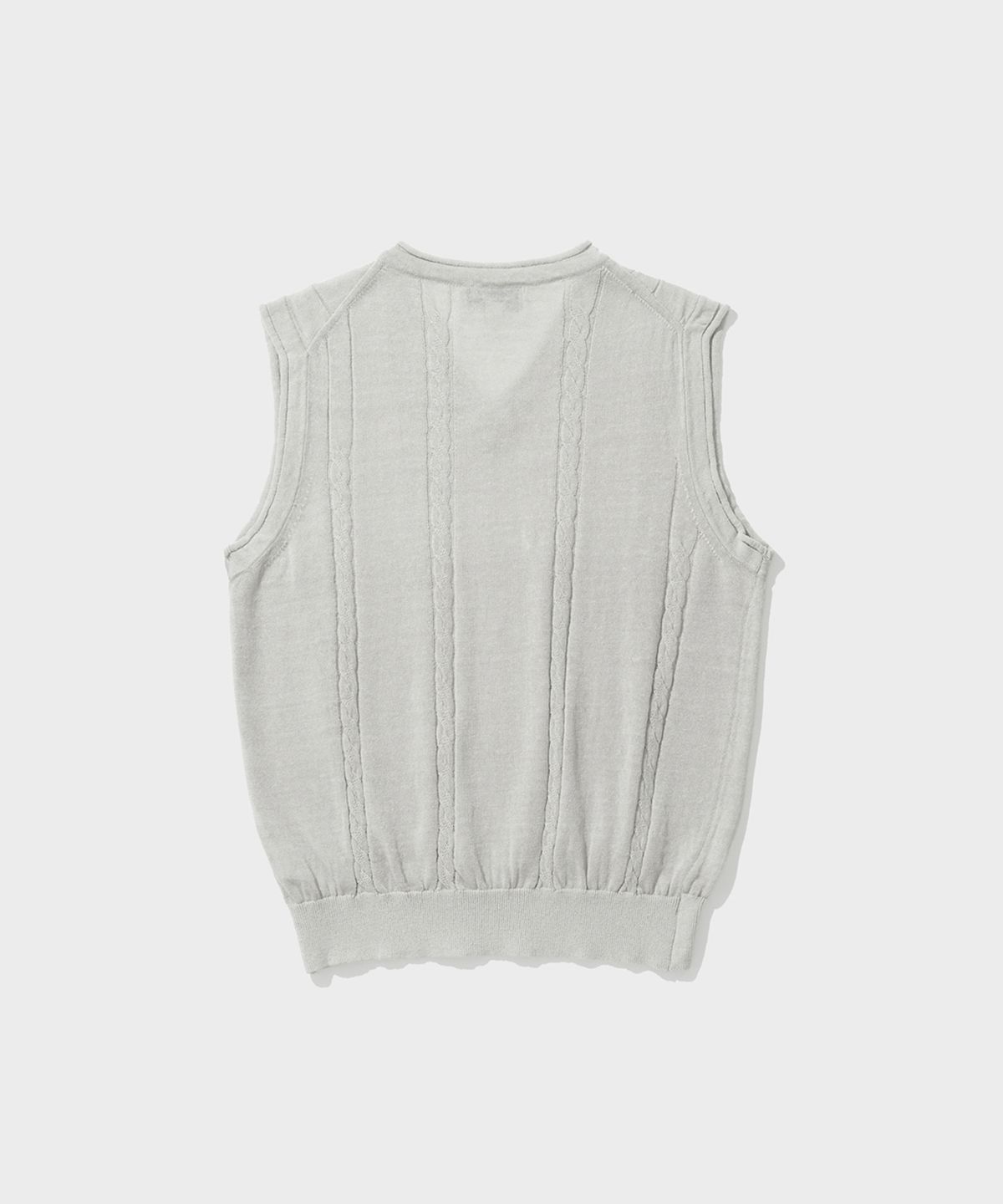 셔터(SHIRTER) [WOMEN] CABLE LINEN KNIT VEST (LIGHT GREY)