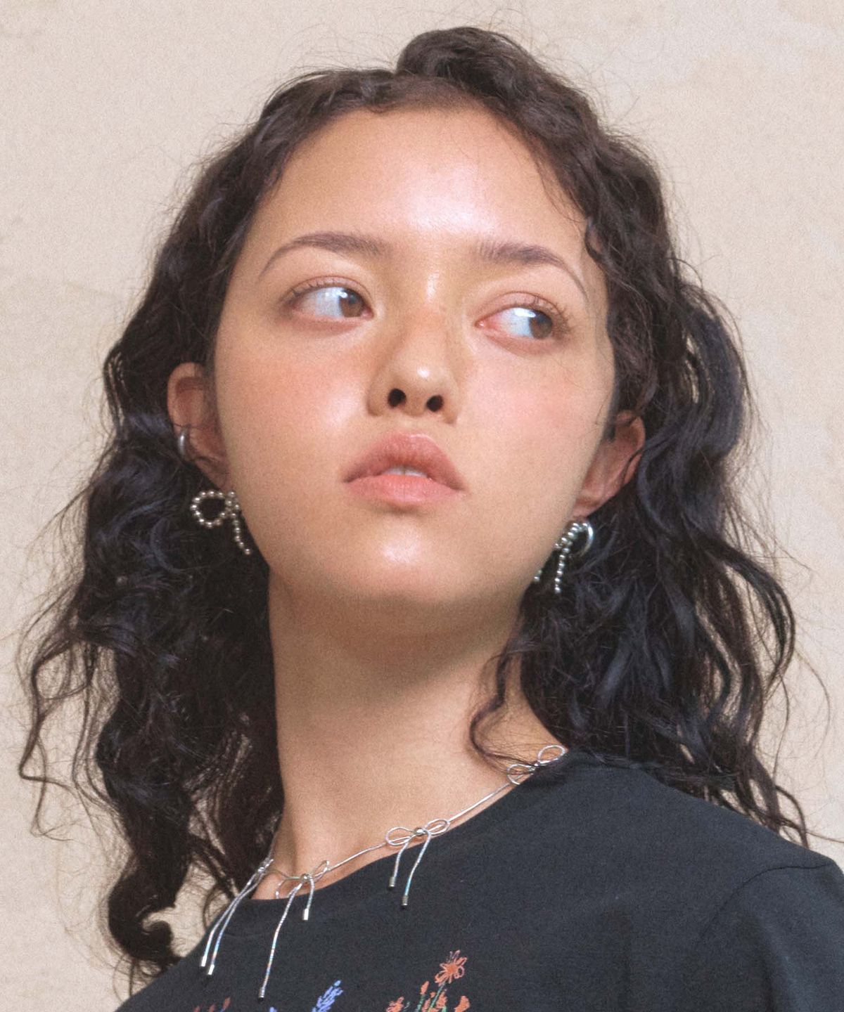 라츠유(LOTSYOU) Ribbon bon Pearl Earing