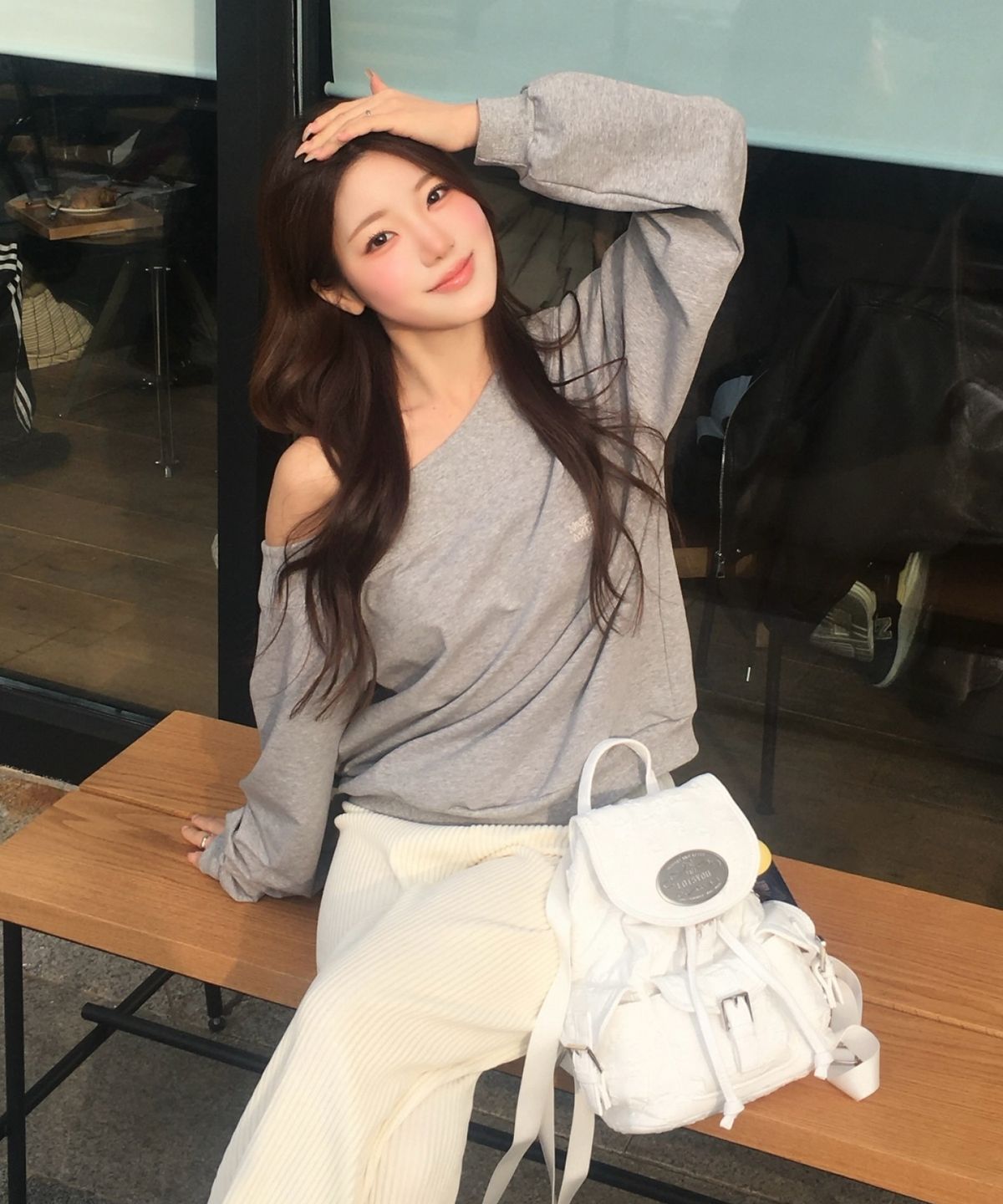 라츠유(LOTSYOU) Nostalgia chubby Backpack White